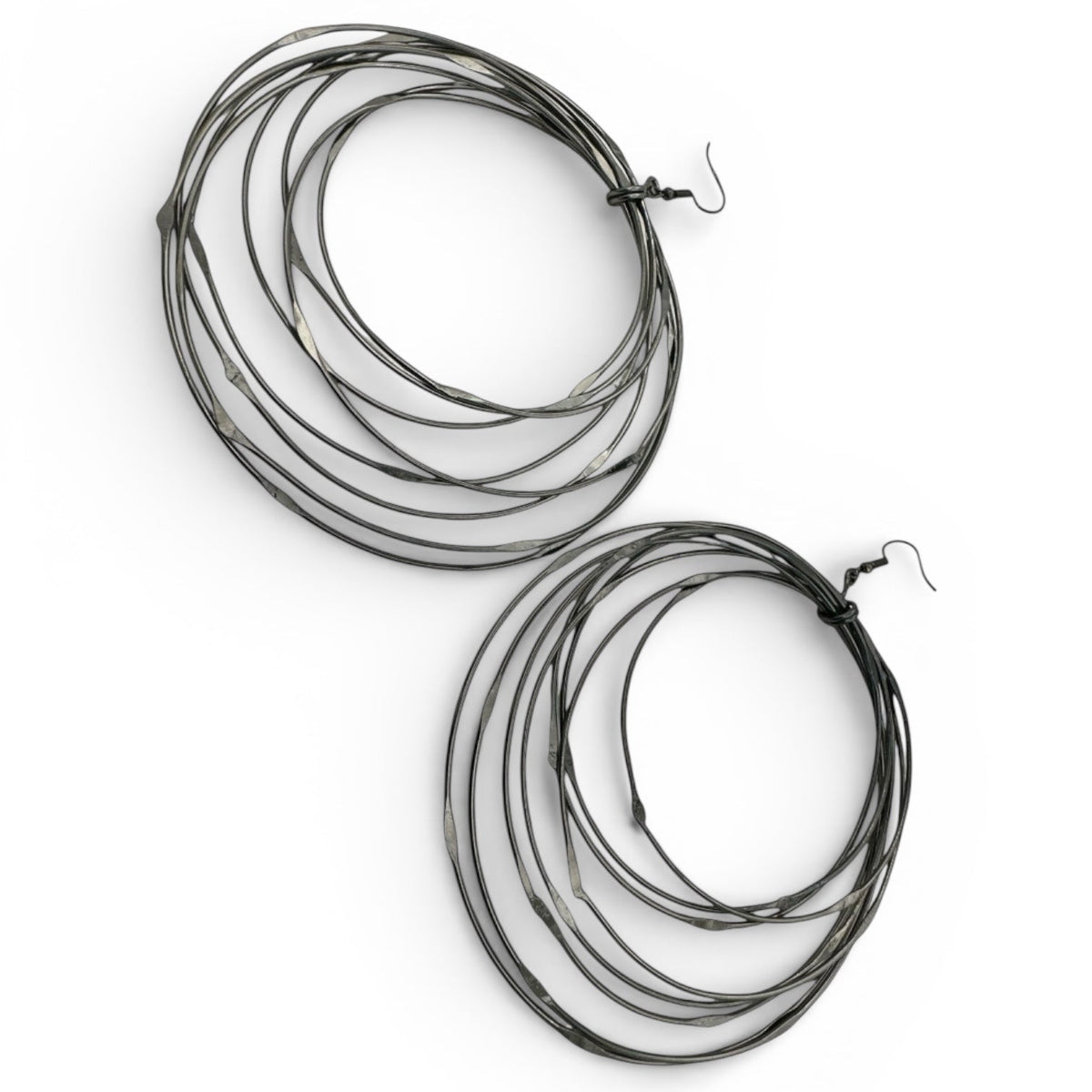 African Oversized Handcrafted Spiral Brass Statement Dangle Earrings - Fatisha Boutique # Fatisha Boutique