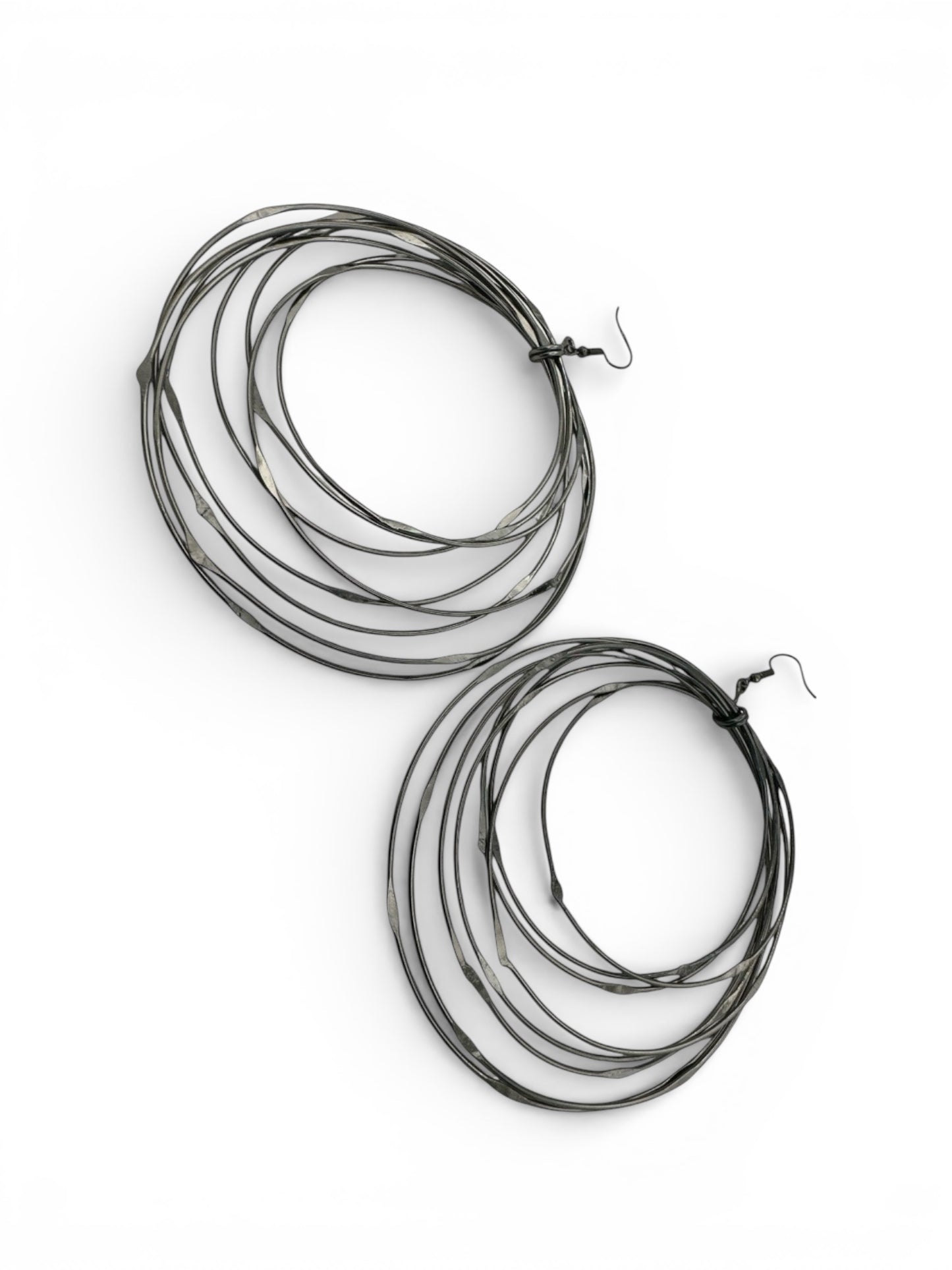 African Oversized Handcrafted Spiral Brass Statement Dangle Earrings - Fatisha Boutique #