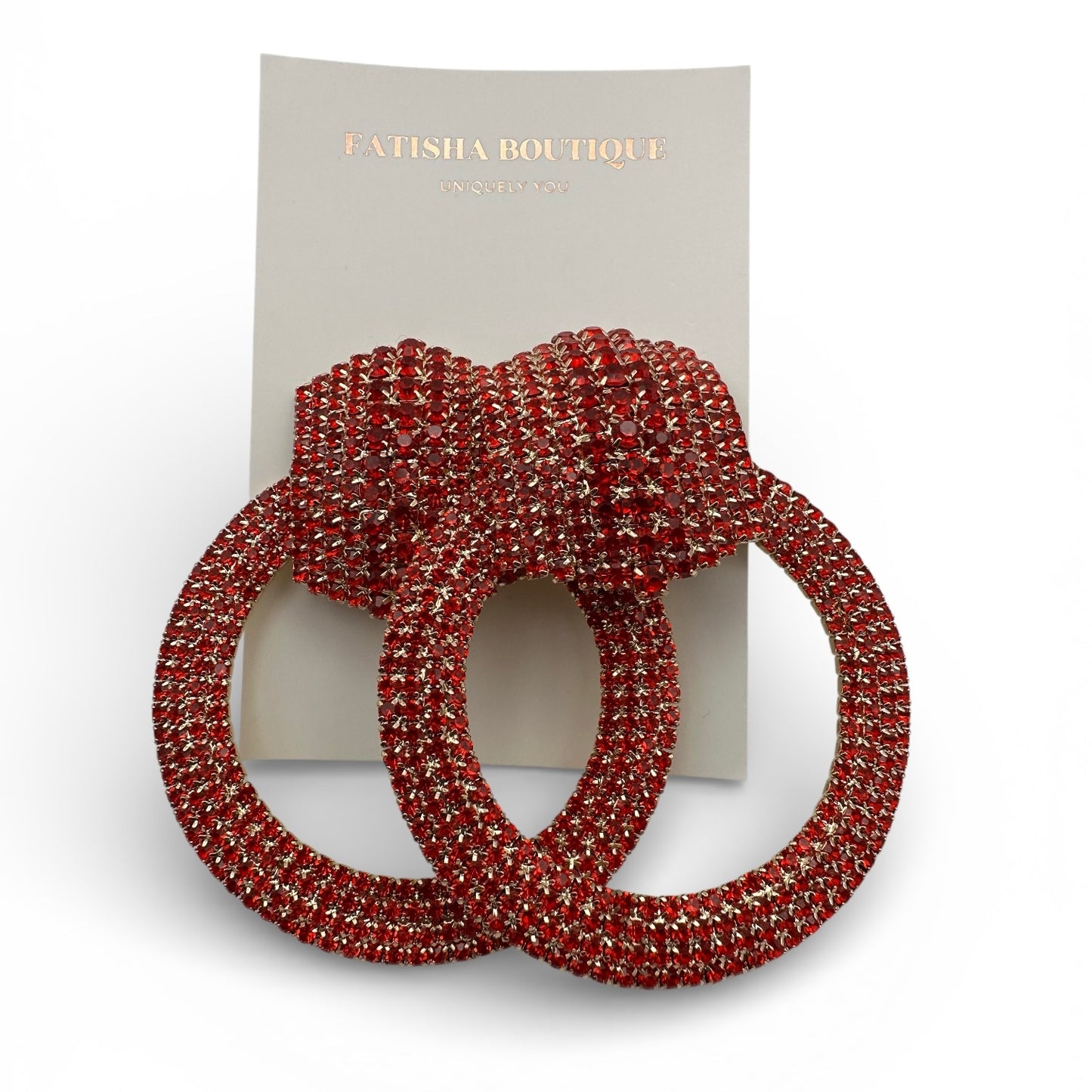 Large Luxury Rhinestone Statement Earrings – Bold Oversized Glamour Jewellery - Fatisha Boutique #