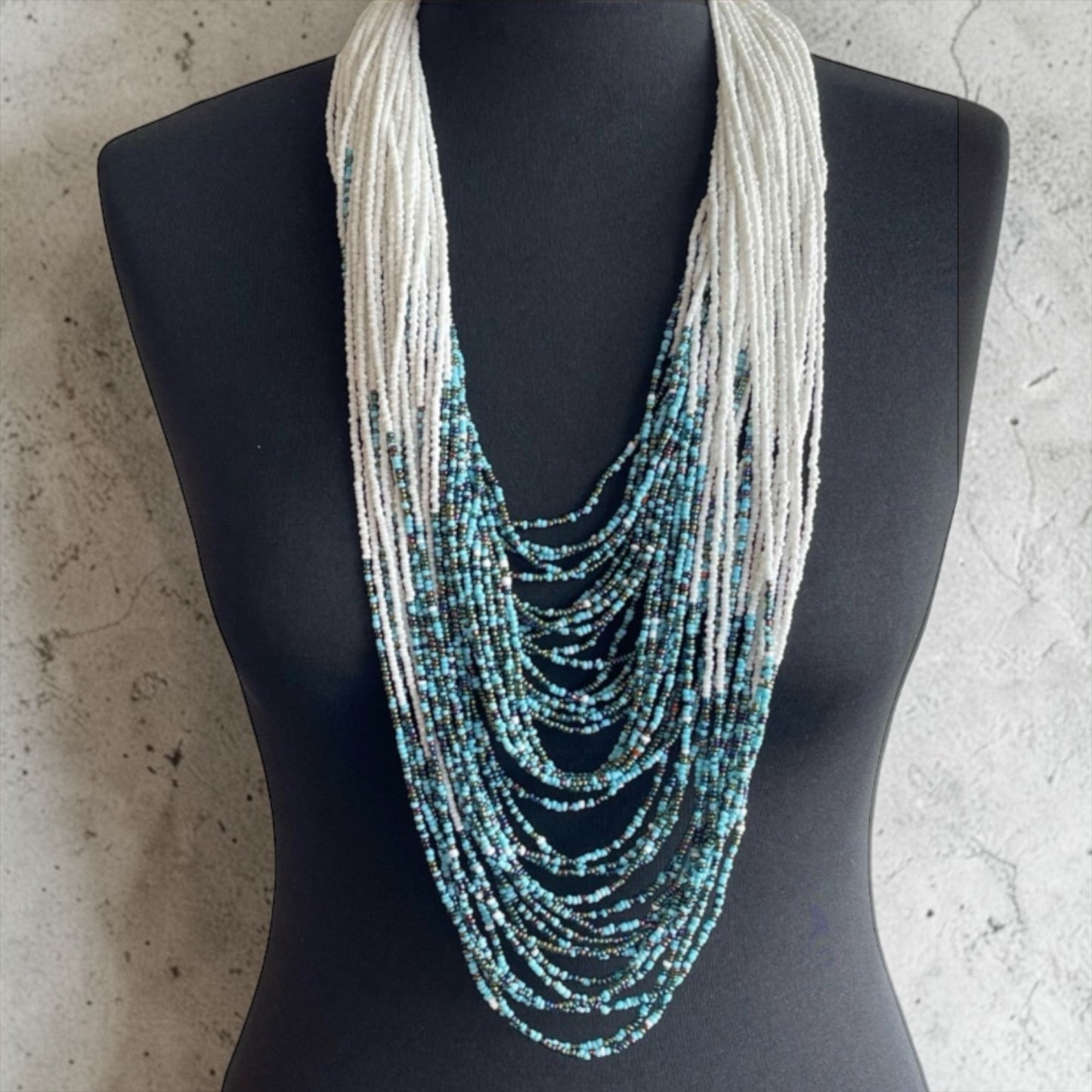 Handcrafted African Beaded Ethnic Statement Necklace UK - Fatisha Boutique #