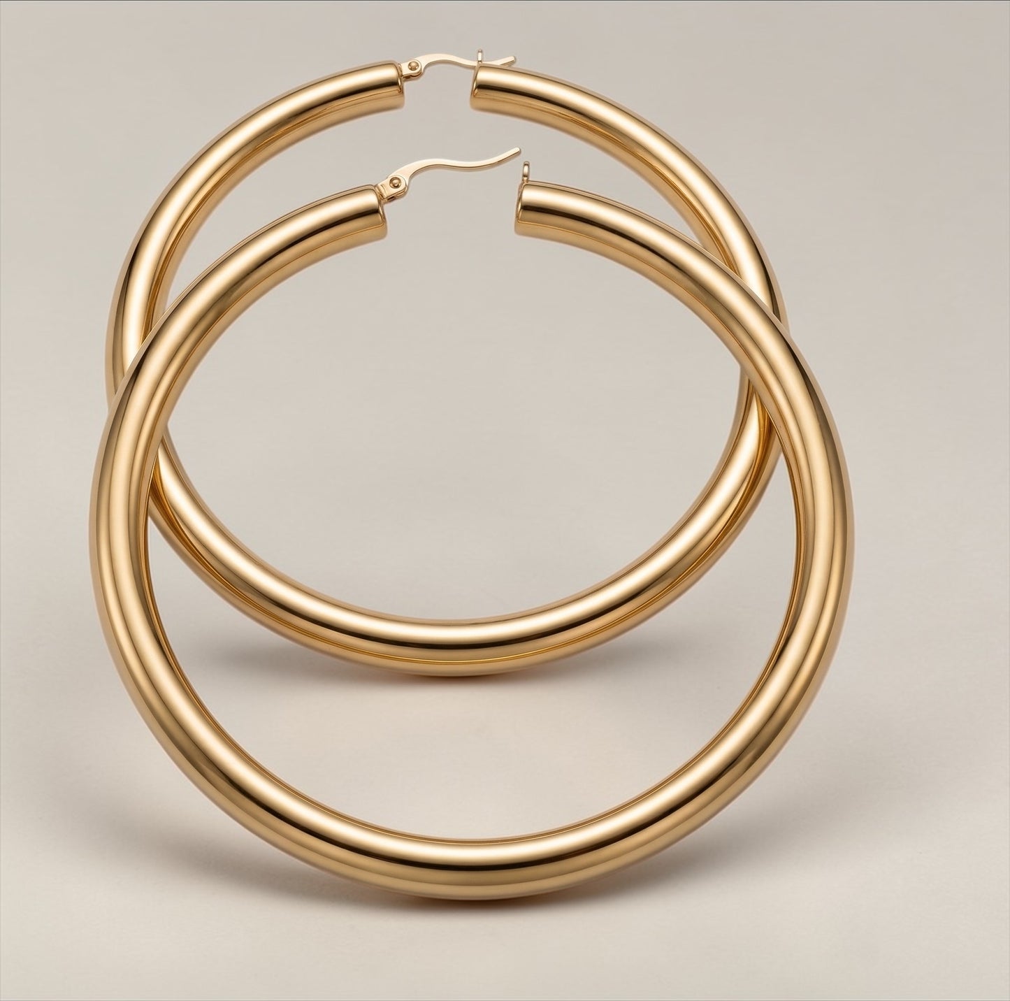 Extra-Large 11cm Classic Hoop Earrings – Lightweight Gold Statement Hoops - Fatisha Boutique #
