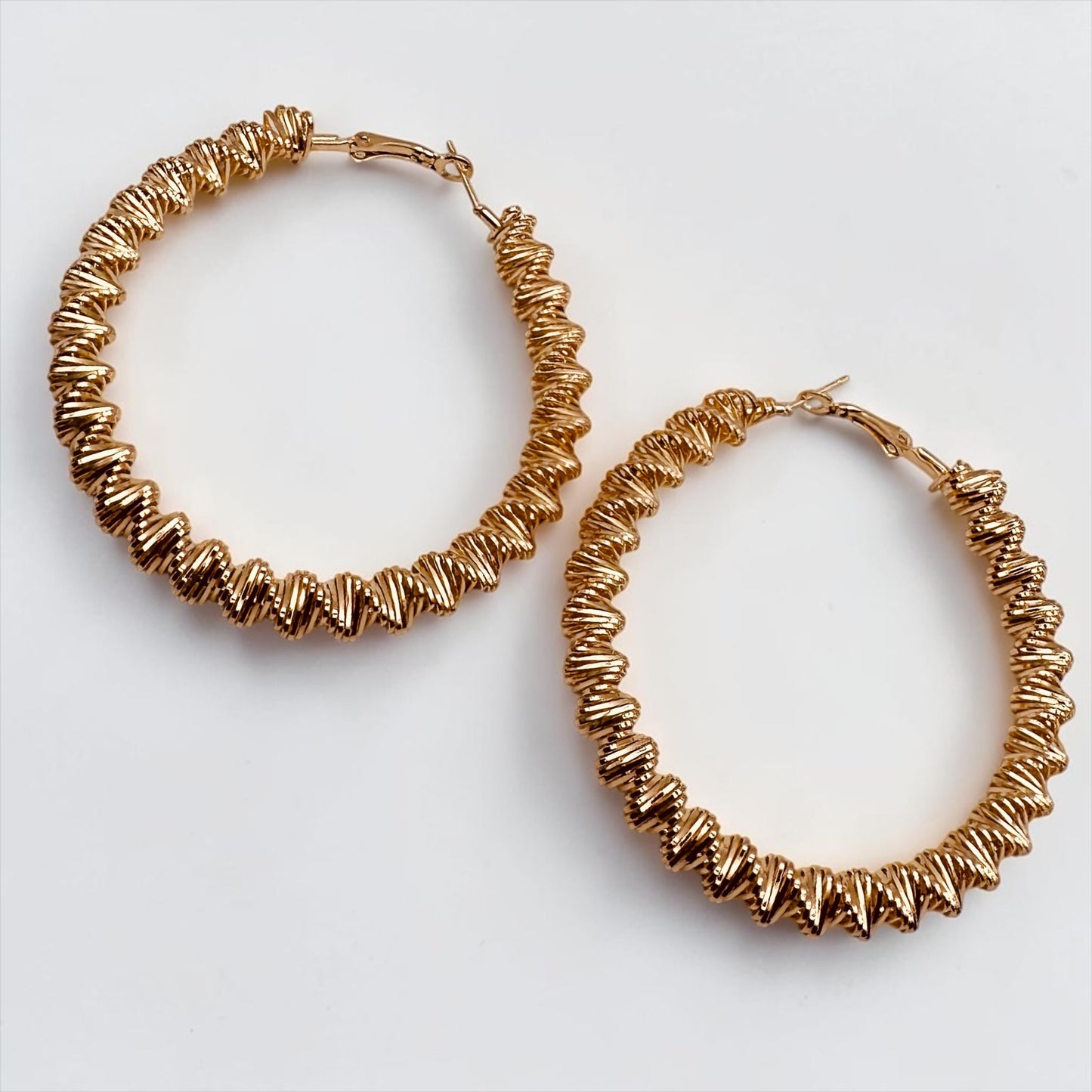 Textured Hoop Earrings – Gold & Silver Statement Hoops for Women - Fatisha Boutique #