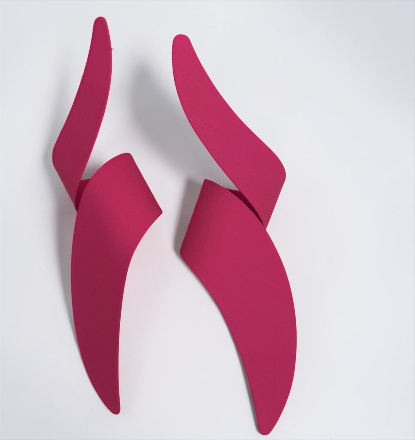 Hot Pink Spiral Statement Earrings - Fatisha Boutique # Fatisha Boutique