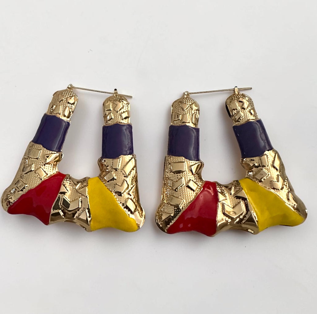 Bold Afrocentric Multicolour Dangle Earrings