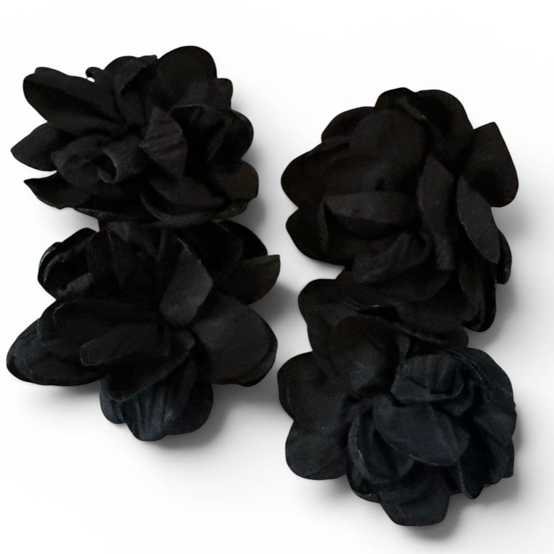 Black Bohemian Flower Statement Drop Earrings Fatisha Boutique