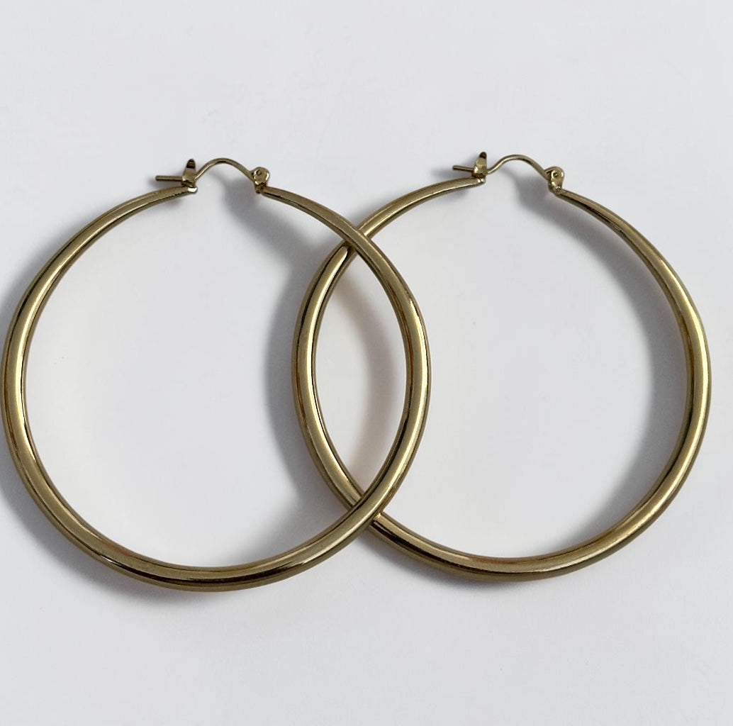 7cm Chunky Gold Hoop Earrings – Bold Statement Jewellery - Fatisha Boutique Fatisha Boutique