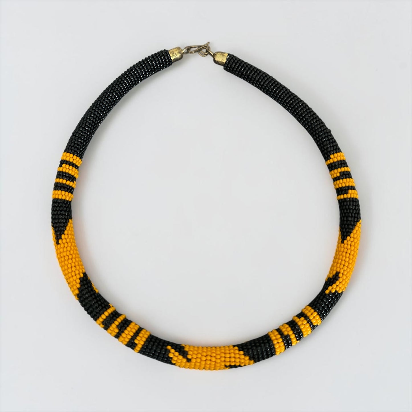 Maasai Beaded Rope Necklace – Handmade Black & Colour Block Statement - Fatisha Boutique Fatisha Boutique