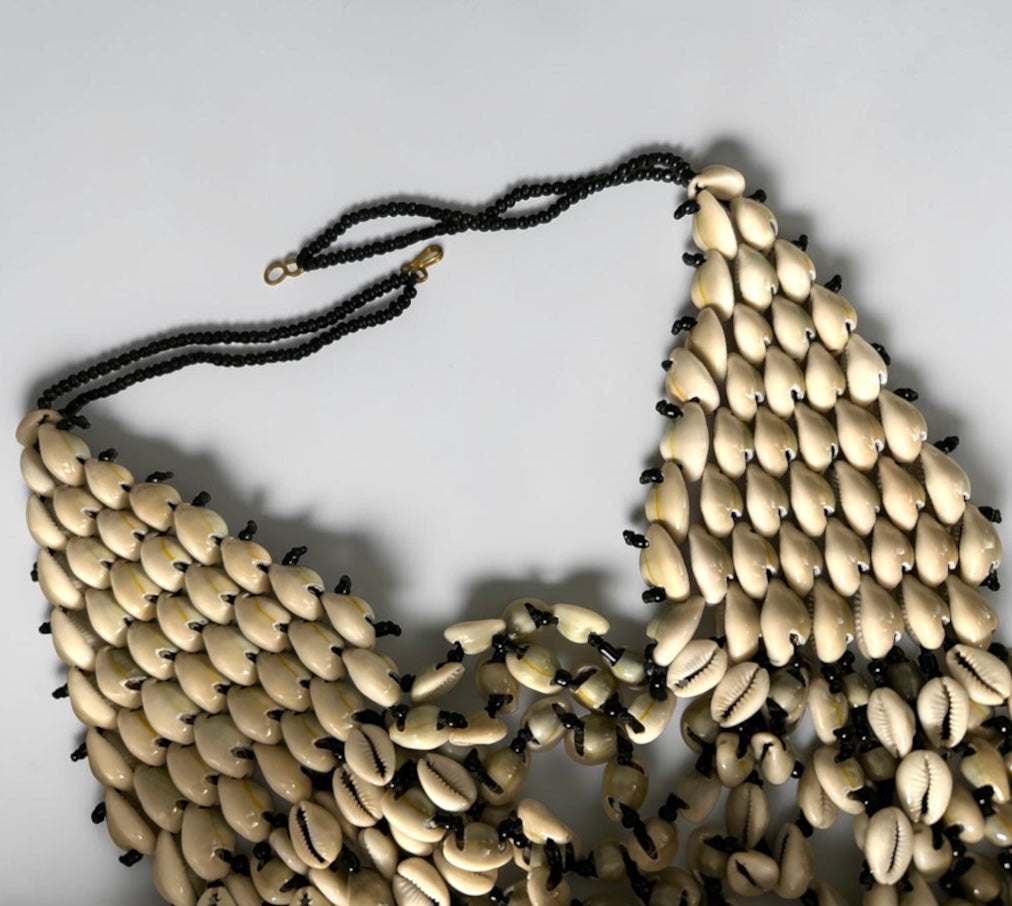 Cowrie Shell Statement Bib Necklace – Layered Afrocentric Collar - Fatisha Boutique Fatisha Boutique