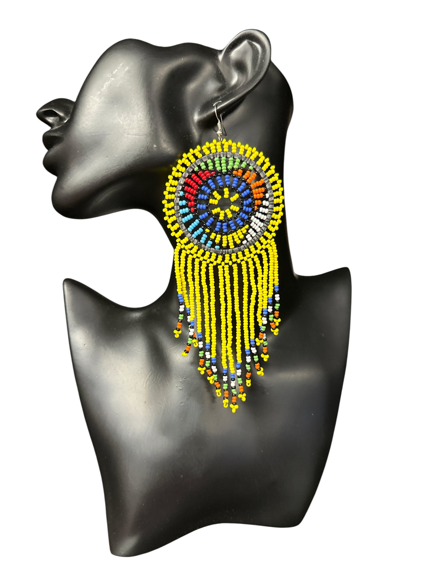 Maasai Beaded Statement Earrings – Handmade African Tassel Drop Earrings Fatisha Boutique