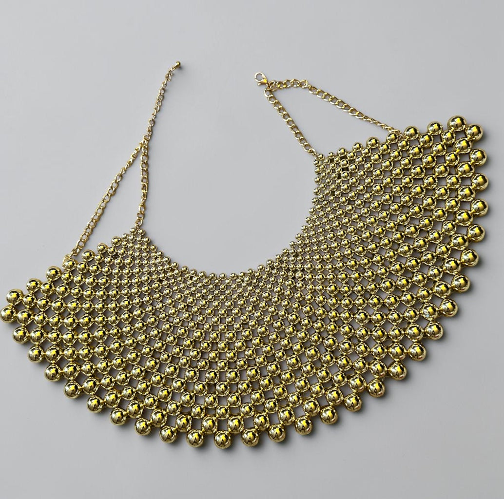 Cleopatra Beaded Collar Bib Choker Statement Necklace - Fatisha Boutique Fatisha Boutique