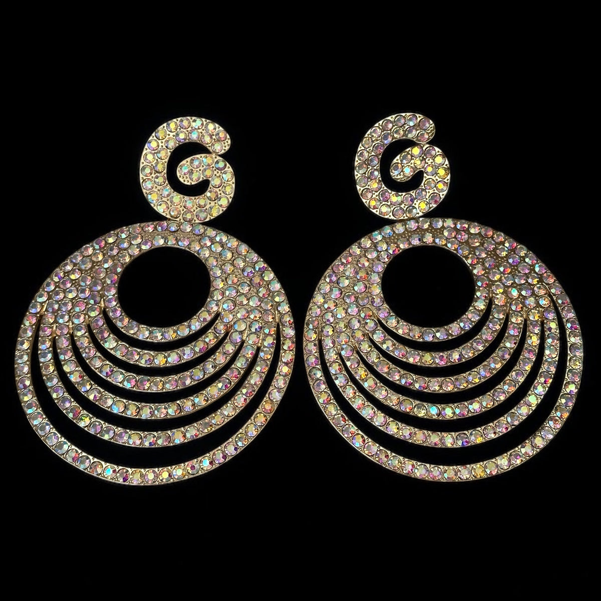 Glamorous Oversized Crystal Rhinestone Statement Stud Earrings - Fatisha Boutique Fatisha Boutique