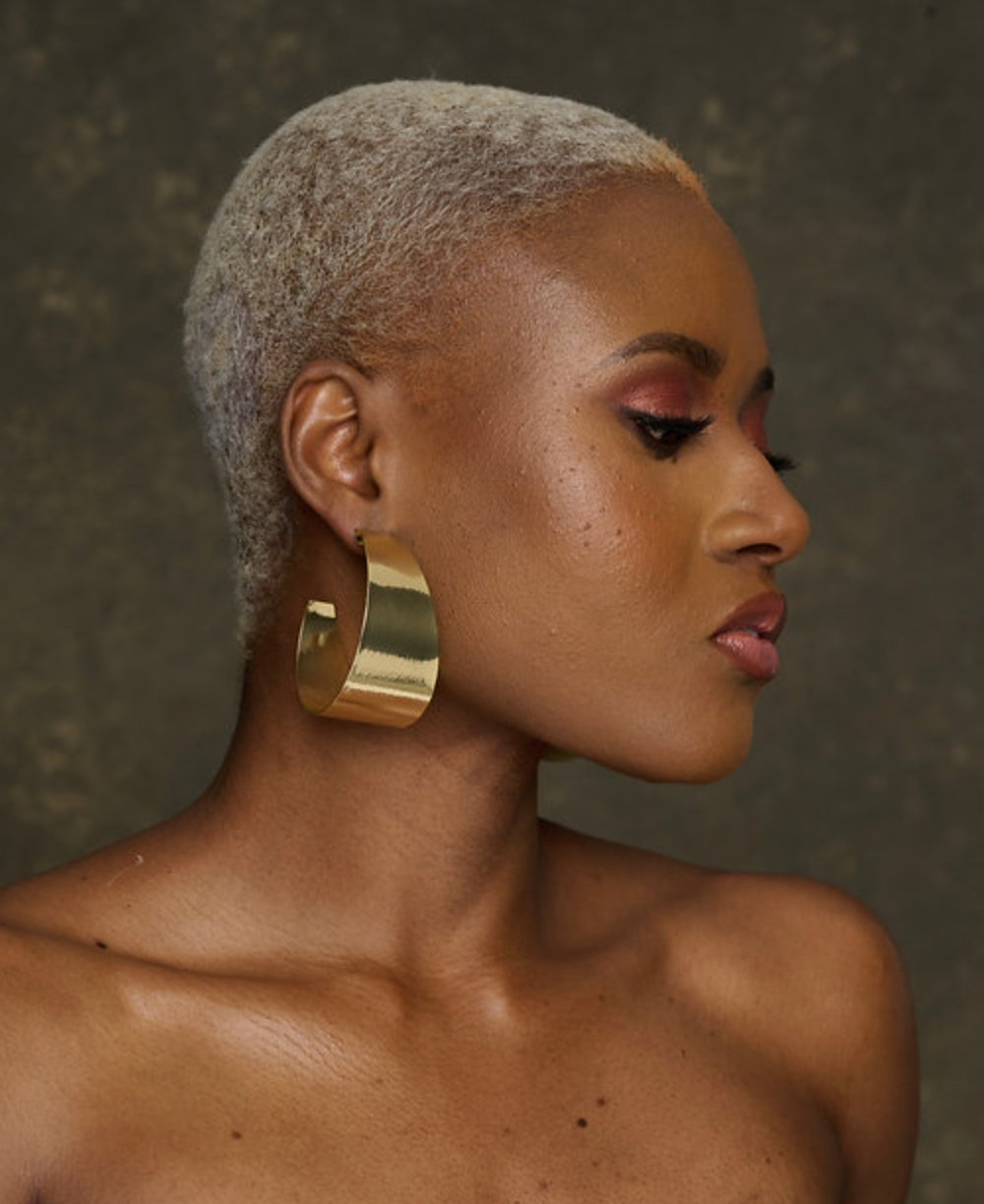 Large Statement Alloy Stud Earrings