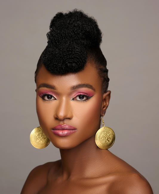 Authentic African Engraved Brass Dangle Earrings - Fatisha Boutique #