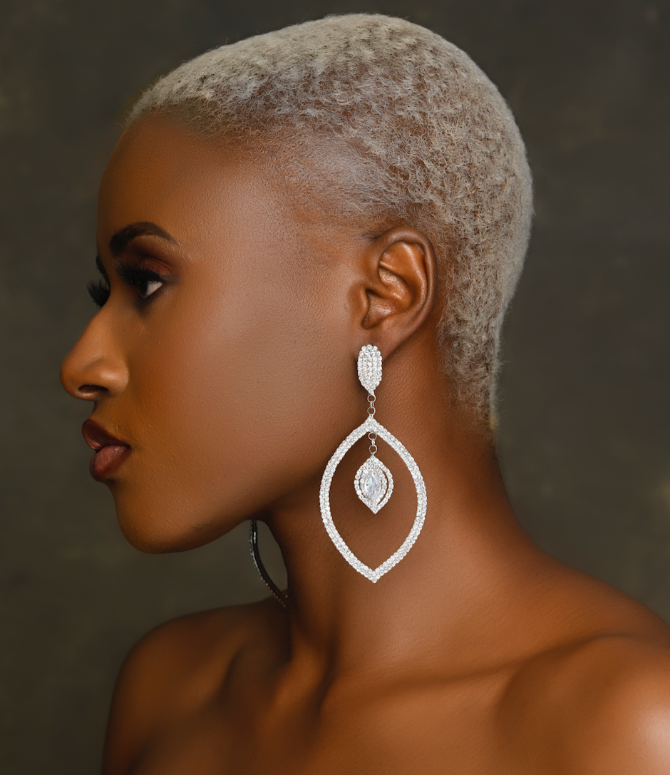 Glam Rhinestone Statement Earrings – Teardrop Crystal Dangle in Gold & Silver