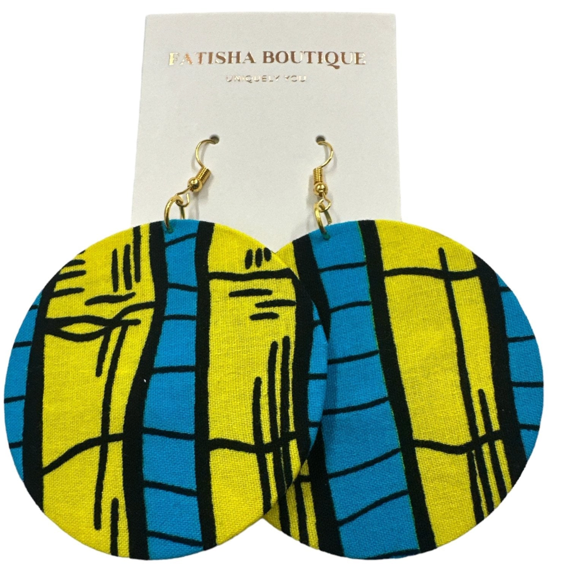Bold Colourful Ankara Earrings | Handmade African Statement Round Fabric Dangle Jewellery