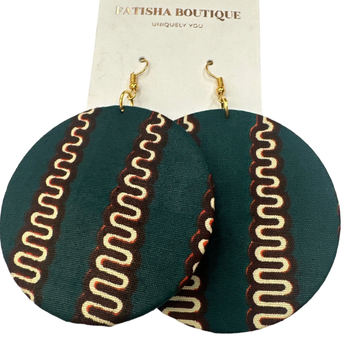 Bold Colourful Ankara Earrings | Handmade African Statement Round Fabric Dangle Jewellery