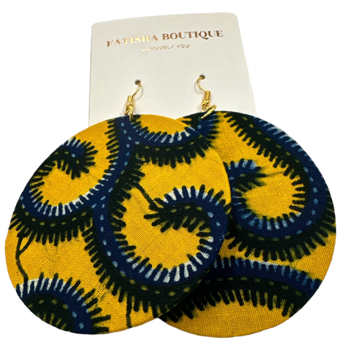 Bold Colourful Ankara Earrings | Handmade African Statement Round Fabric Dangle Jewellery