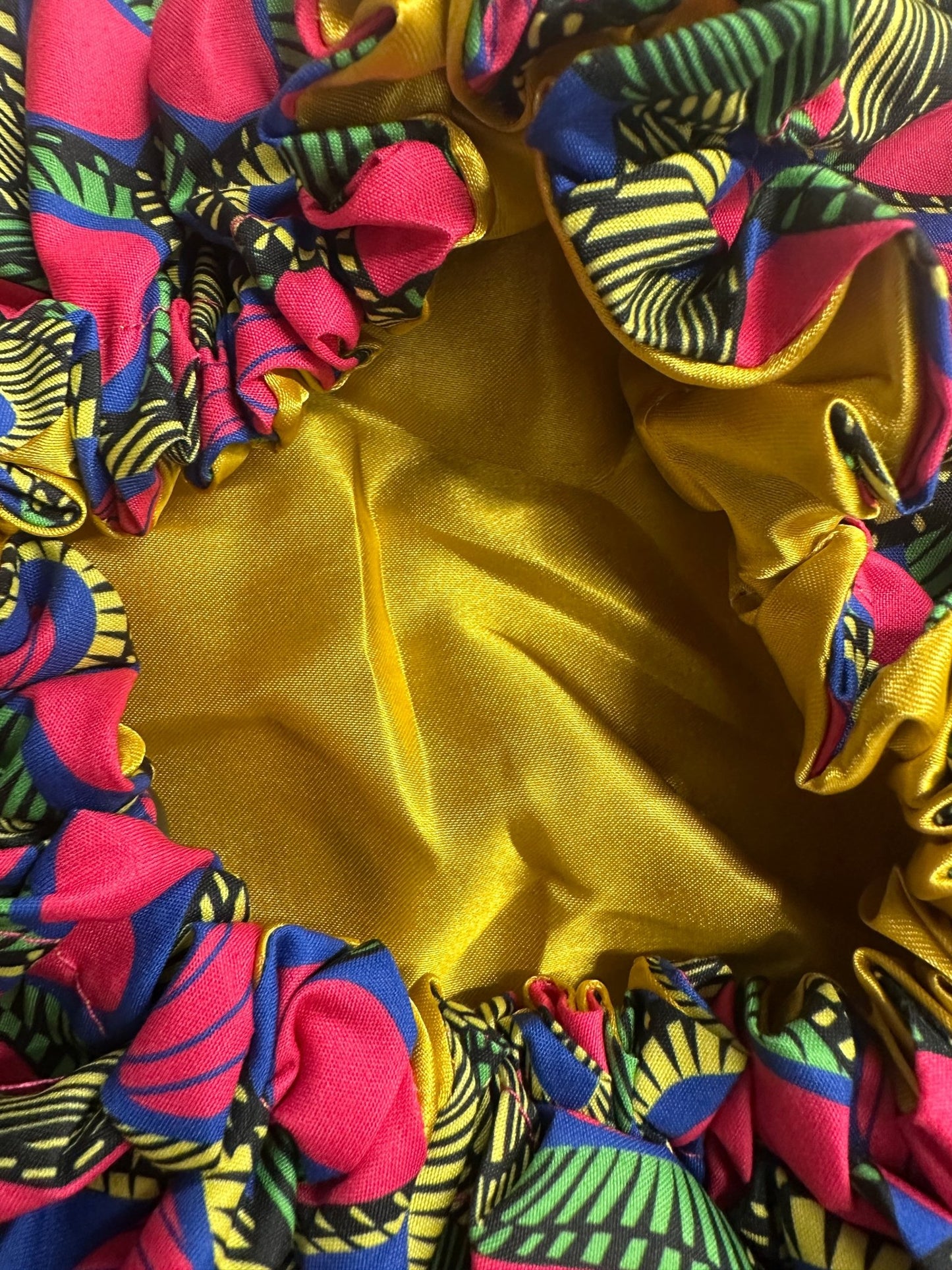 Adjustable Double - Layered Reversible Ankara Satin Silk Bonnet Caps – Stylish & Protective Hair Care - Fatisha Boutique