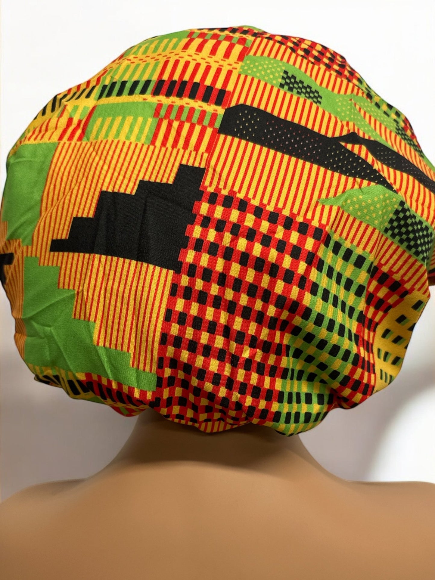 Adjustable Double - Layered Reversible Ankara Satin Silk Bonnet Caps – Stylish & Protective Hair Care - Fatisha Boutique