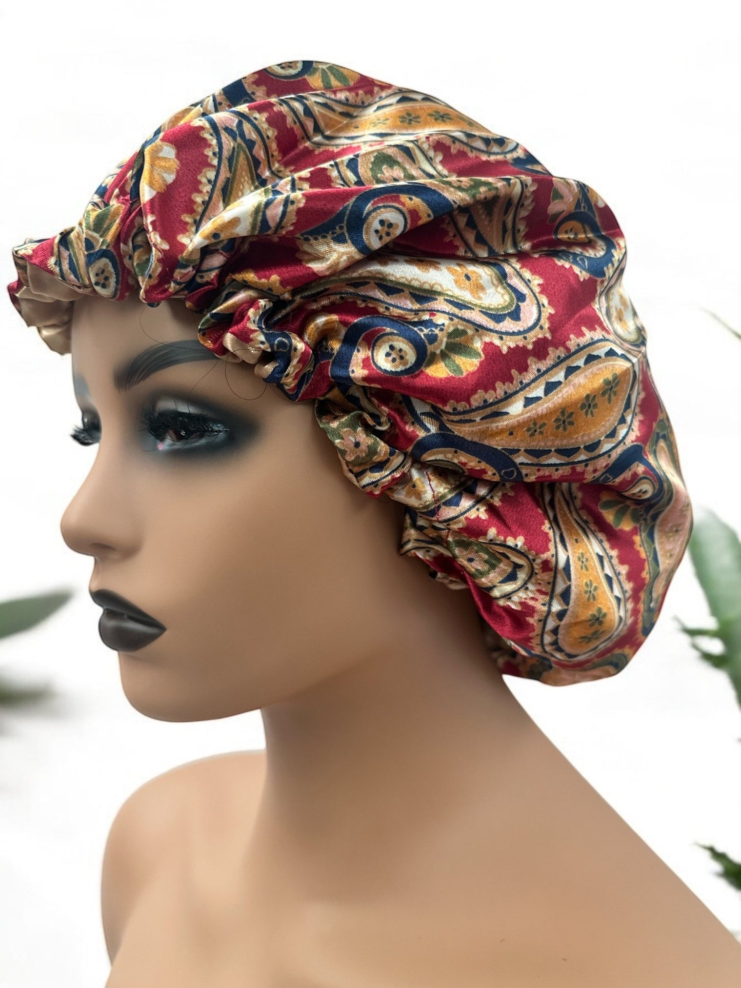 Adjustable Double - Layered Reversible Satin Silk Bonnet Cap – Premium Hair Protection Sleep Cap - Fatisha Boutique