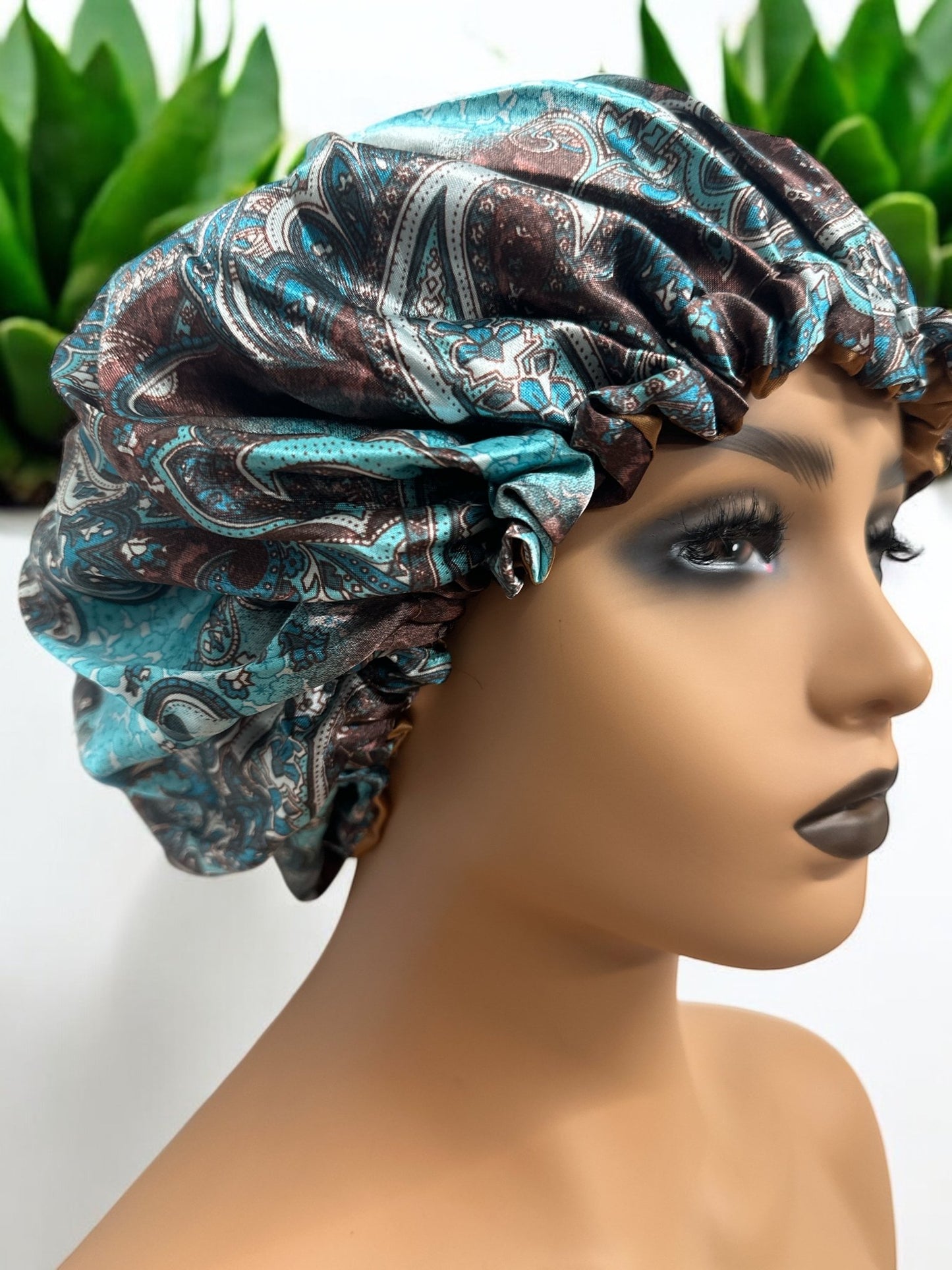 Adjustable Double - Layered Reversible Satin Silk Bonnet Cap – Premium Hair Protection Sleep Cap - Fatisha Boutique