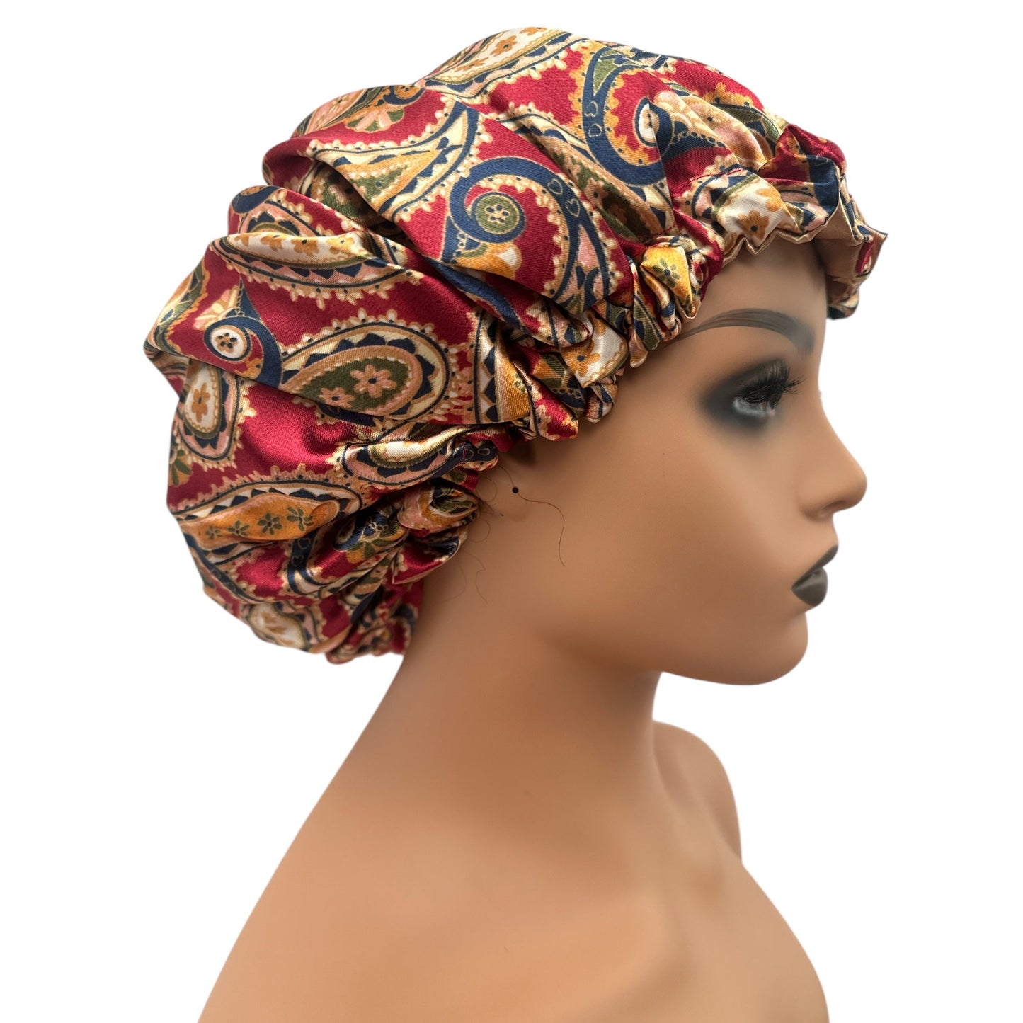 Adjustable Double - Layered Reversible Satin Silk Bonnet Cap – Premium Hair Protection Sleep Cap - Fatisha Boutique