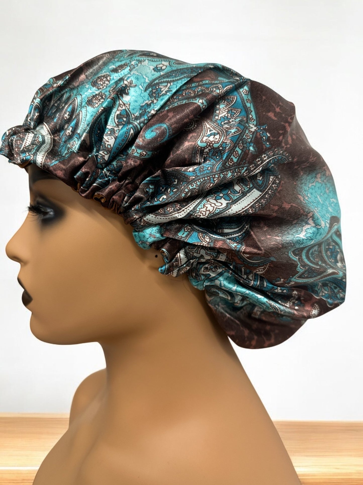 Adjustable Double - Layered Reversible Satin Silk Bonnet Cap – Premium Hair Protection Sleep Cap - Fatisha Boutique