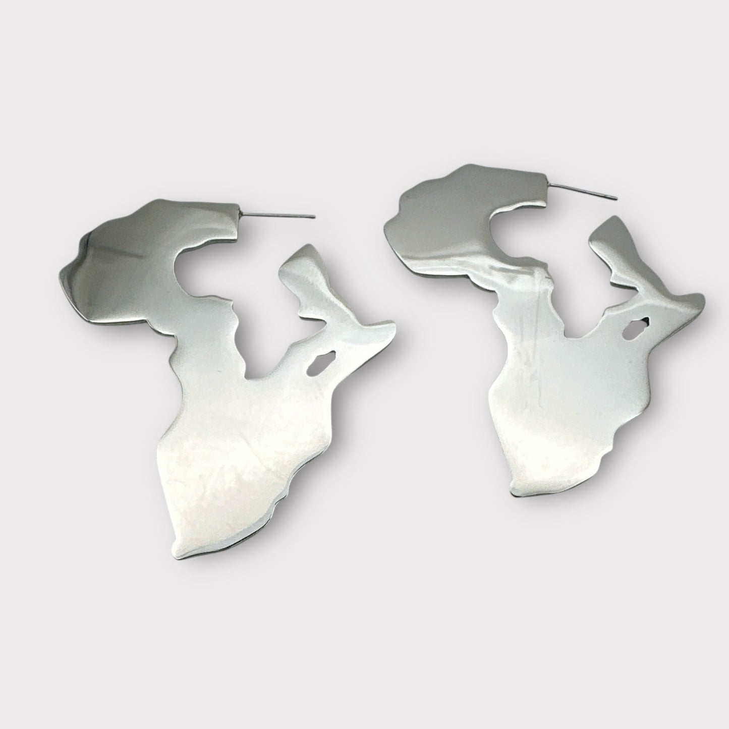 Africa Map Shaped Stainless Steel Statement Drop Earrings - Fatisha Boutique