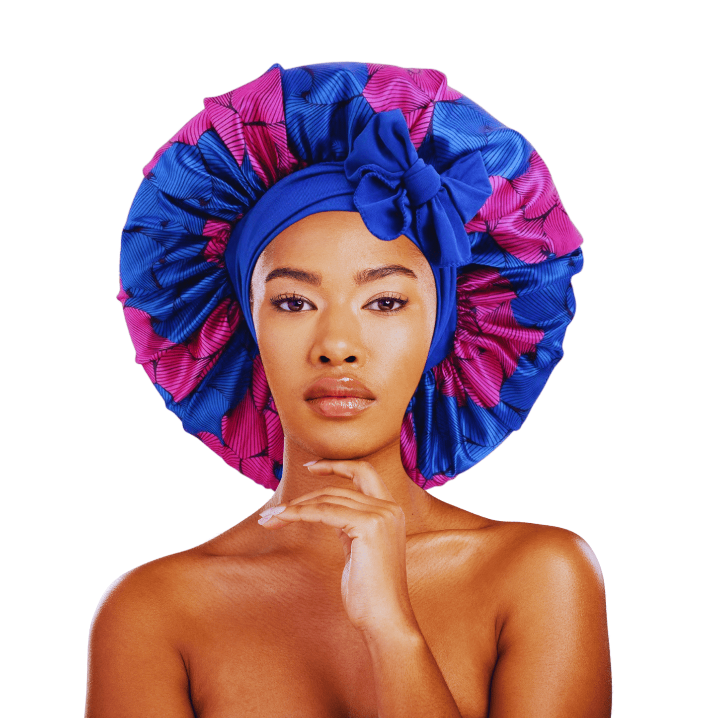 Ankara Print Satin Silk Bonnet Cap – Long Wide Tie | Single Layer | Hair Protection Night Cap - Fatisha Boutique