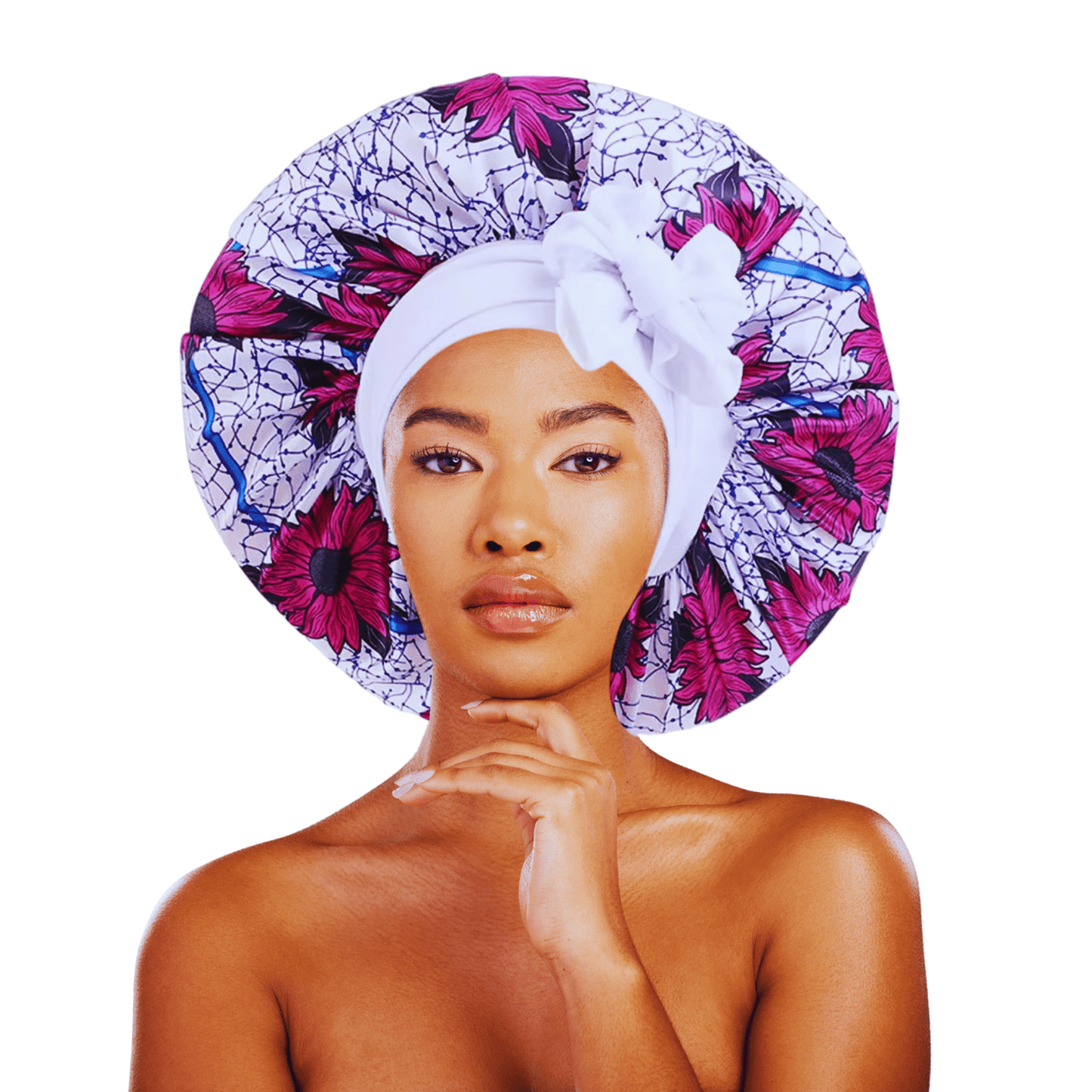 Ankara Print Satin Silk Bonnet Cap – Long Wide Tie | Single Layer | Hair Protection Night Cap - Fatisha Boutique
