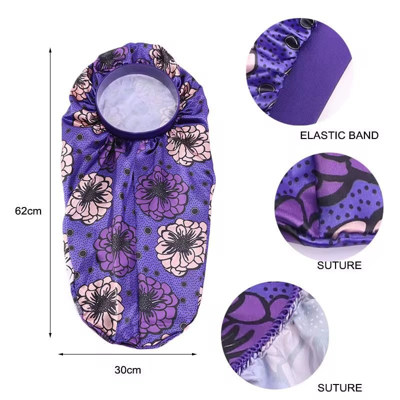 Ankara Satin Silk Long Single Layered Bonnet Caps for Braids & Long Hair - Fatisha Boutique