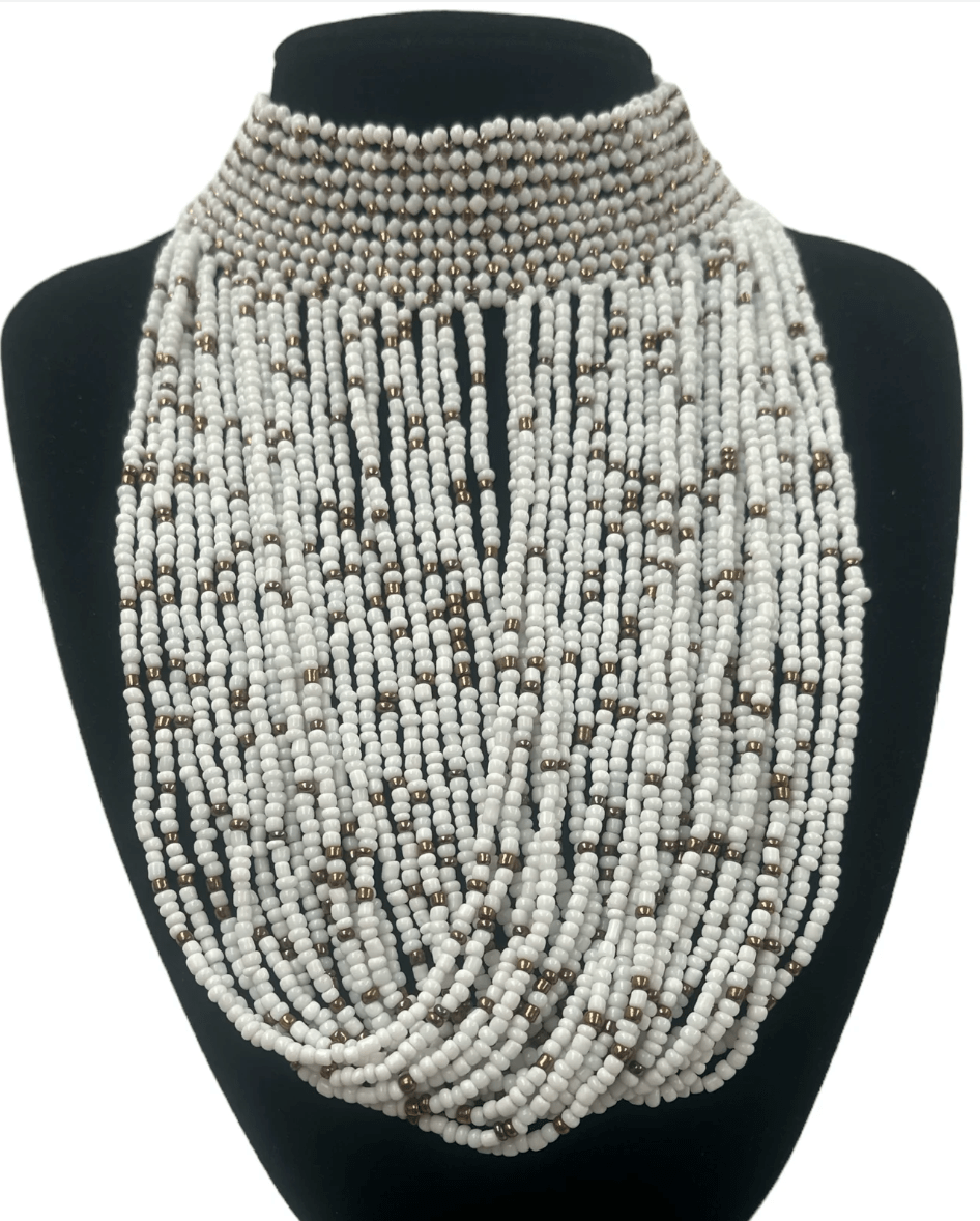 Authentic African Beaded Choker Necklace - Fatisha Boutique