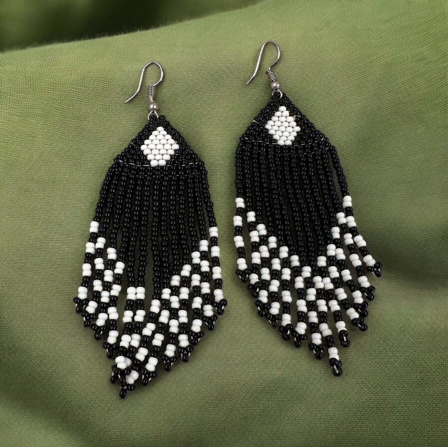 Authentic African Beaded Ethnic Dangle Earrings - Fatisha Boutique