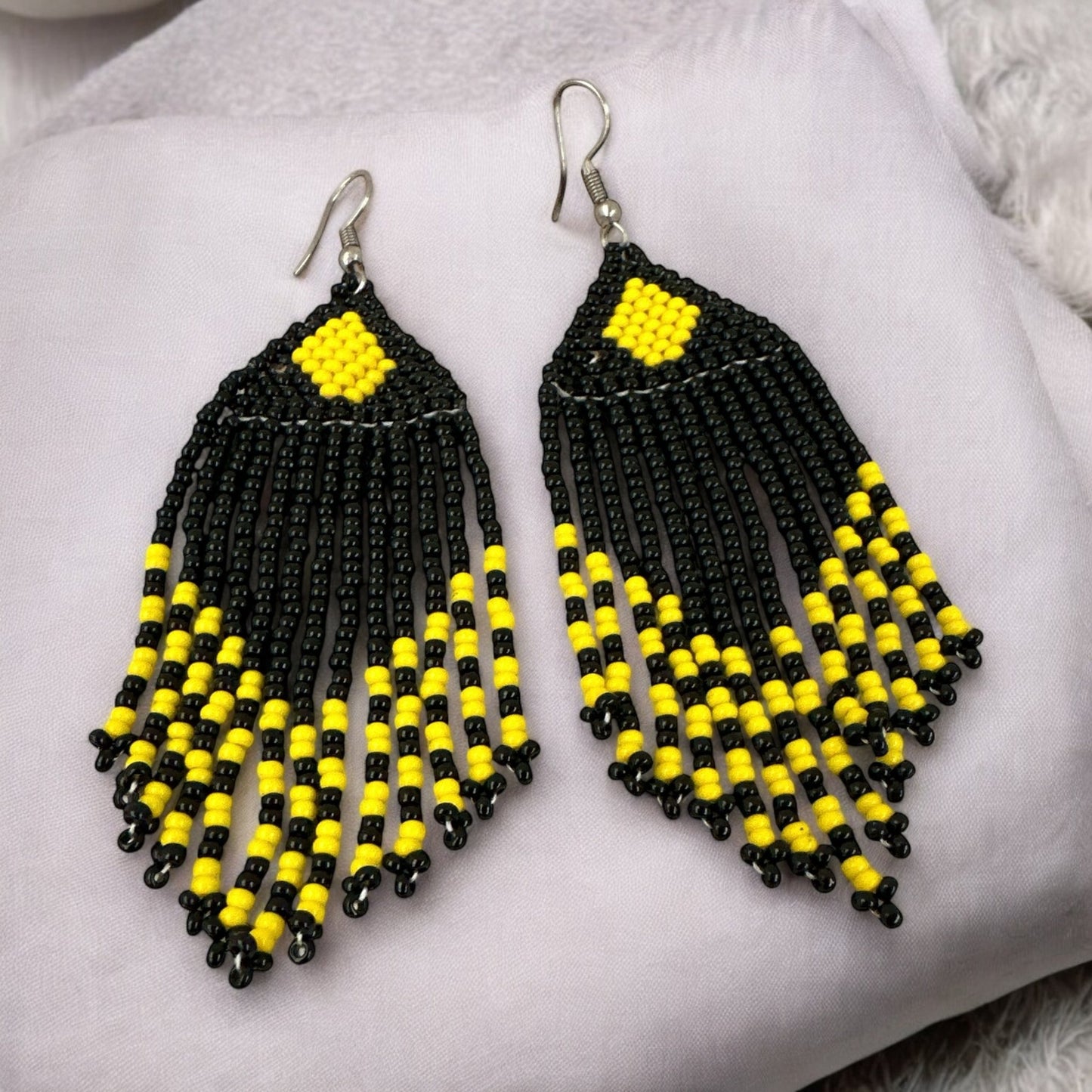 Authentic African Beaded Ethnic Dangle Earrings - Fatisha Boutique