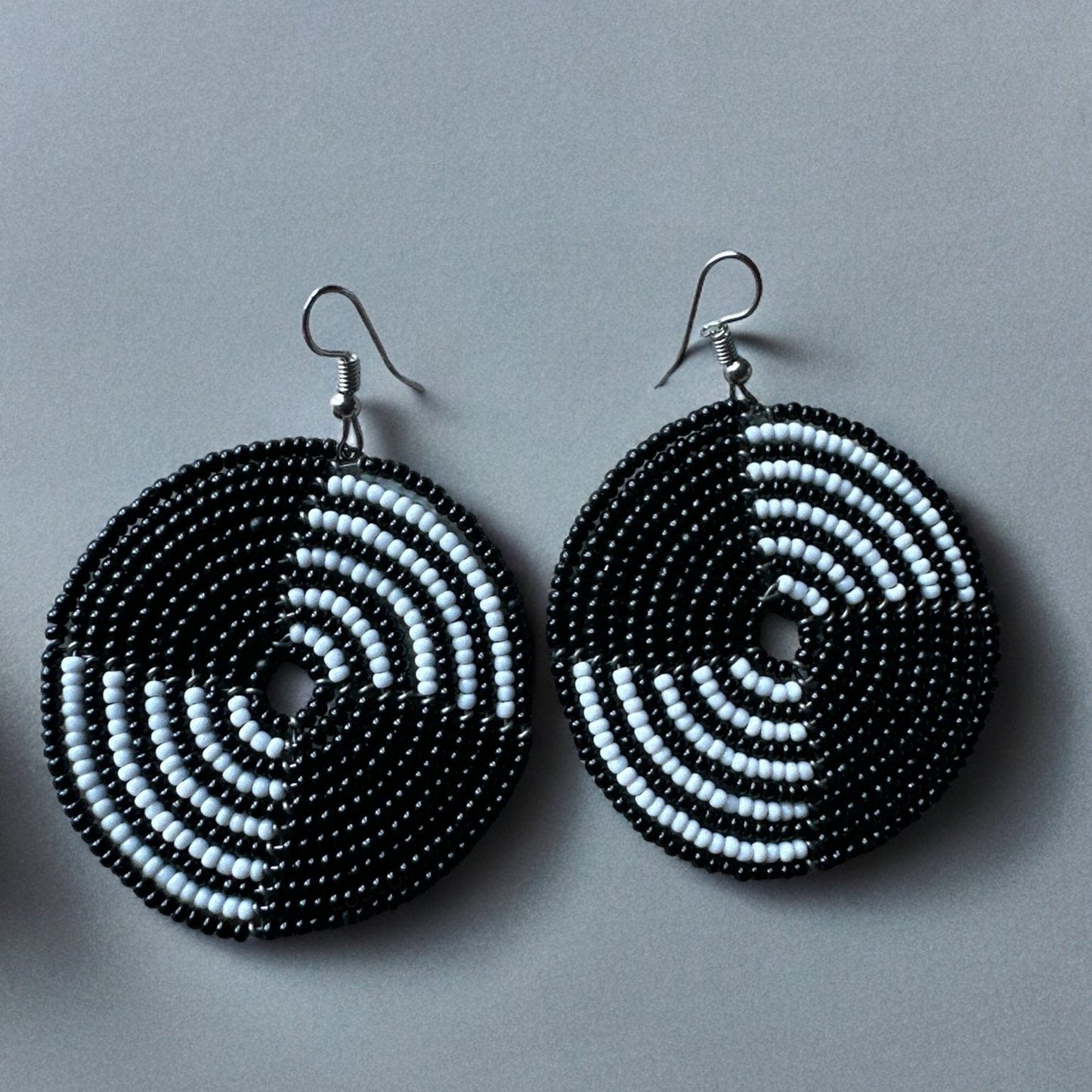 Authentic African Black Beaded Dangle Earrings - Fatisha Boutique Fatisha Boutique
