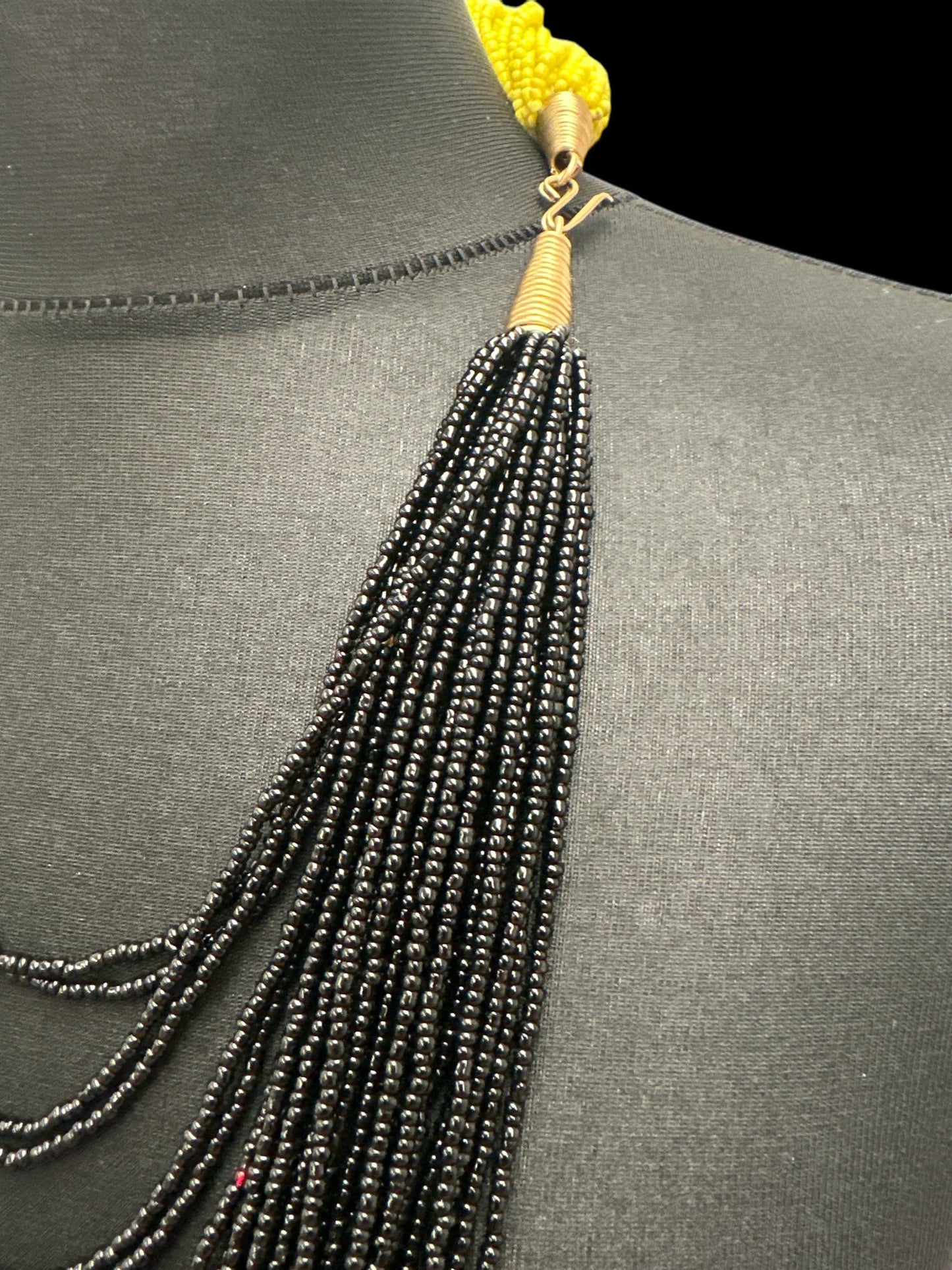 Authentic African Braided Design Long Beaded Necklace - Fatisha Boutique