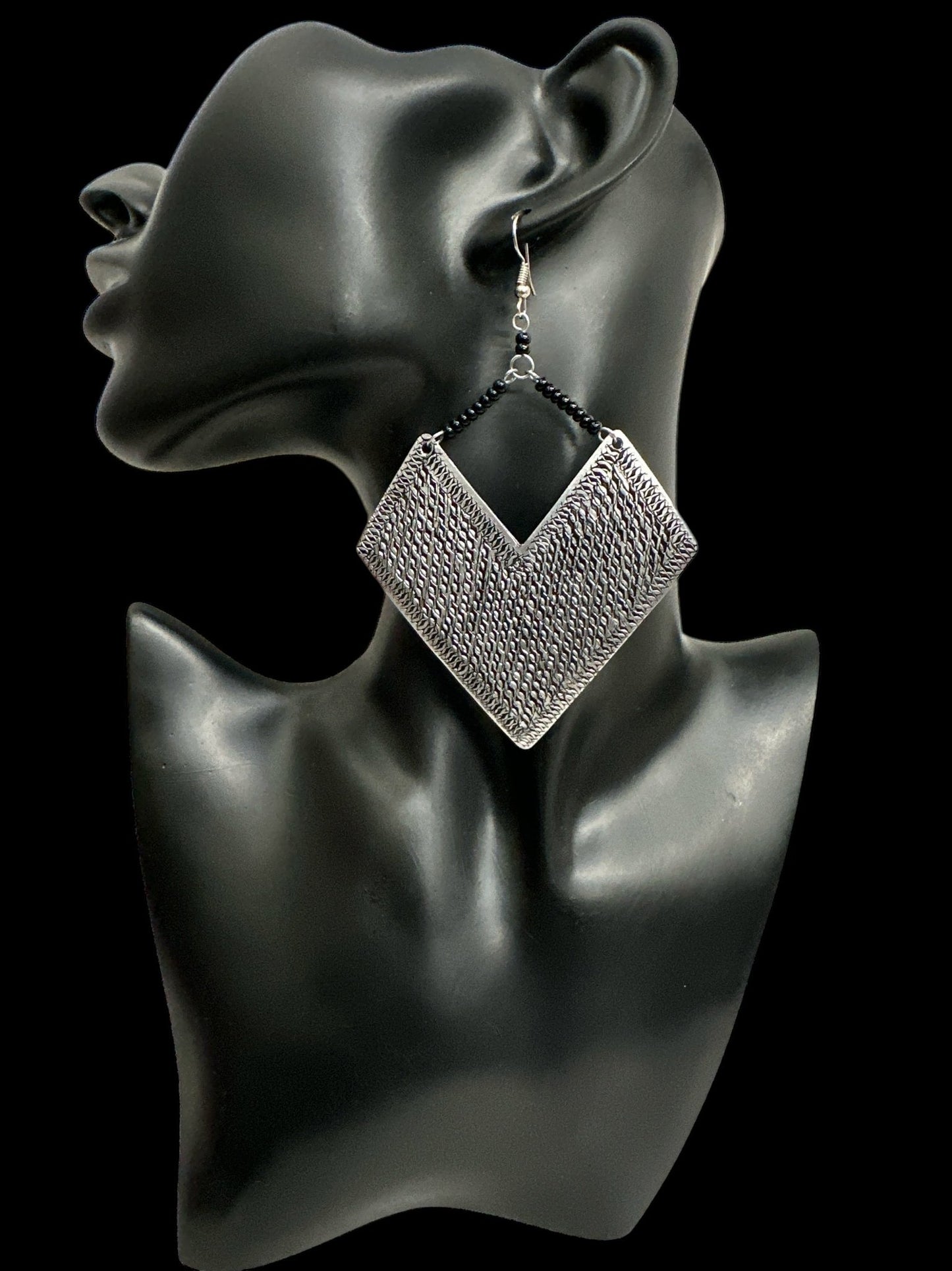 Authentic African Engraved Aluminum Statement Dangle Earrings - Fatisha Boutique