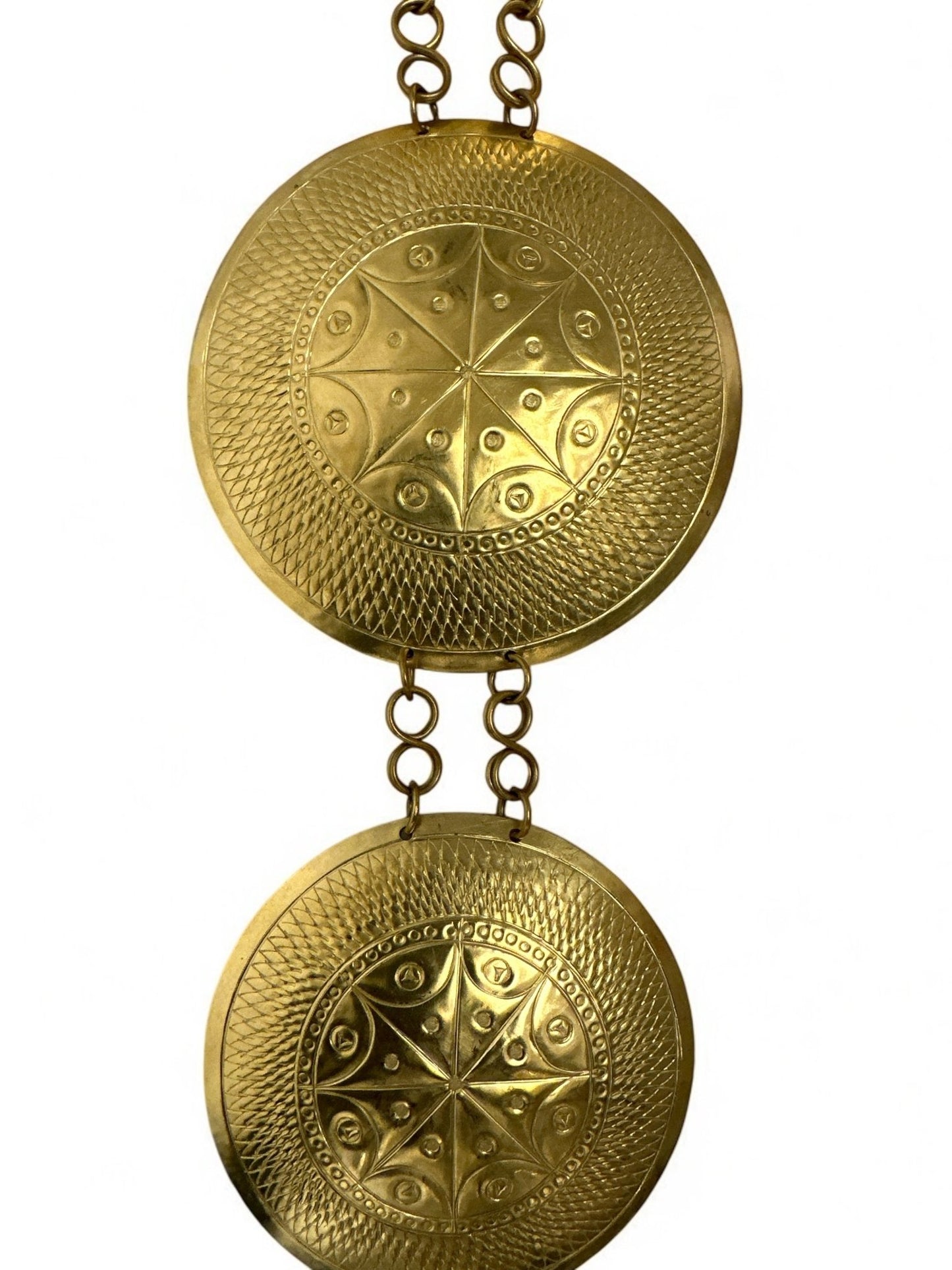 Authentic African Engraved Brass Statement Pendant Necklace - Fatisha Boutique