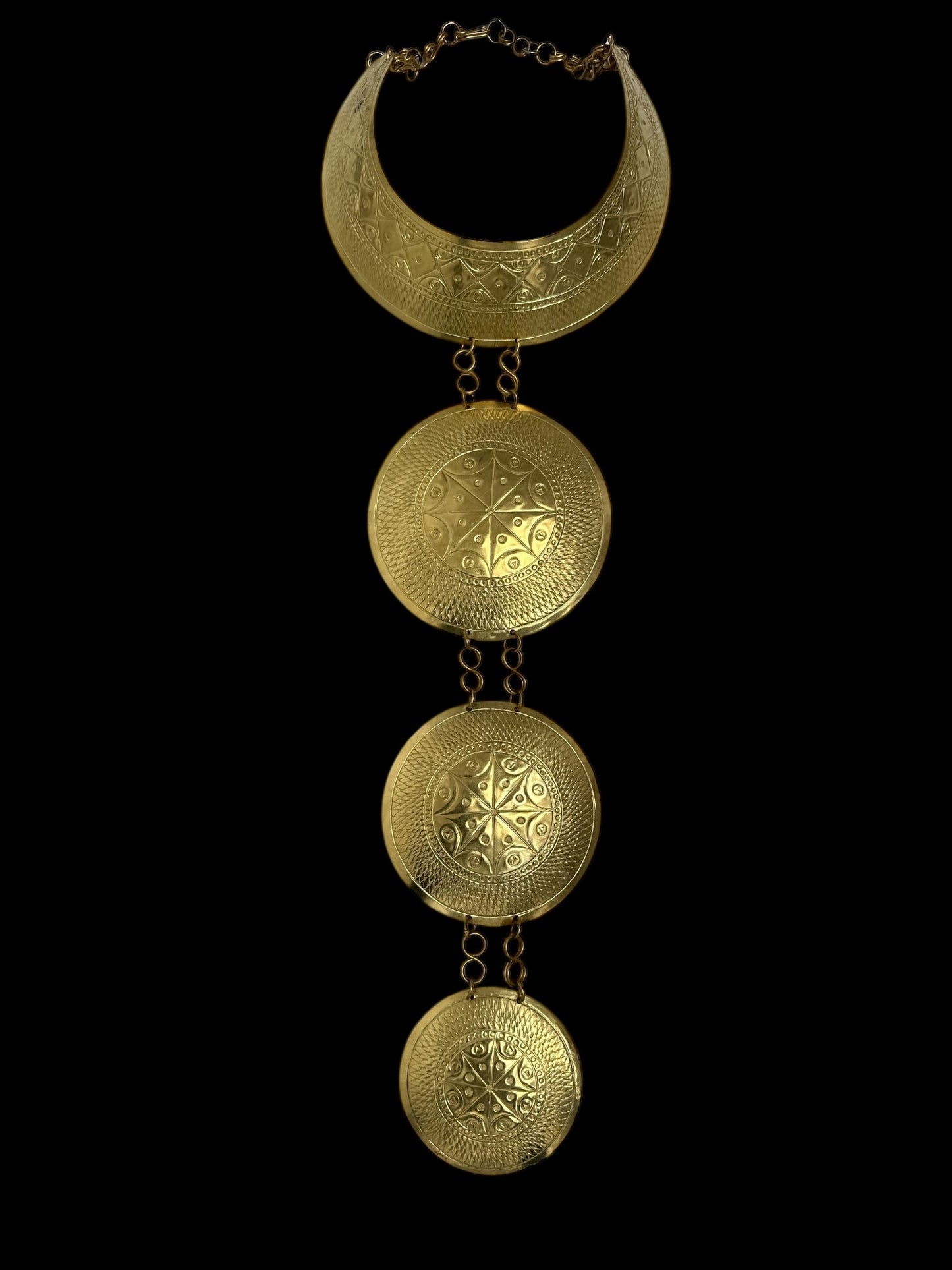 Authentic African Engraved Brass Statement Pendant Necklace - Fatisha Boutique