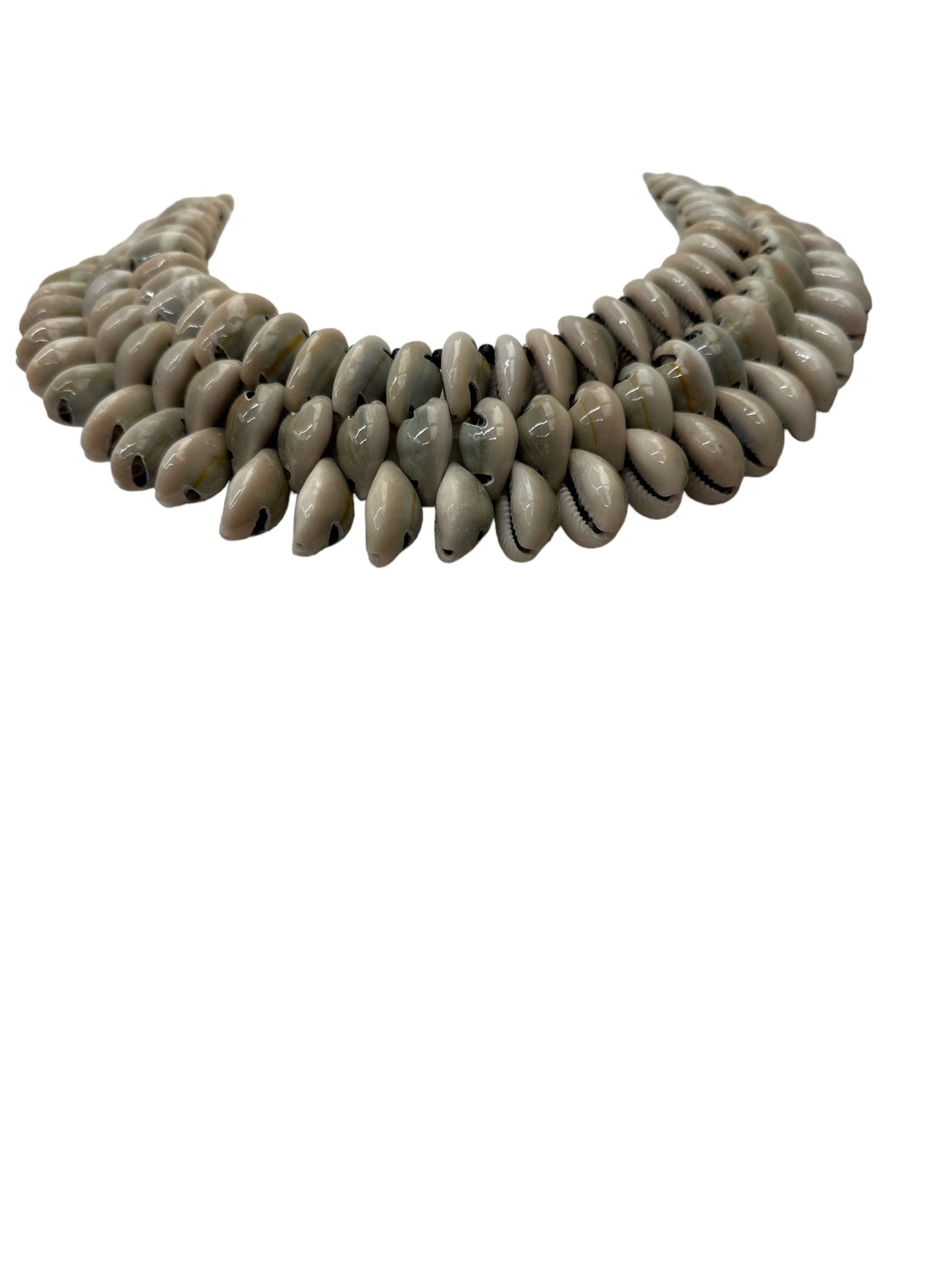 Authentic African Ethnic Cowrie Sea Shells Beaded Collar Necklace - Fatisha Boutique
