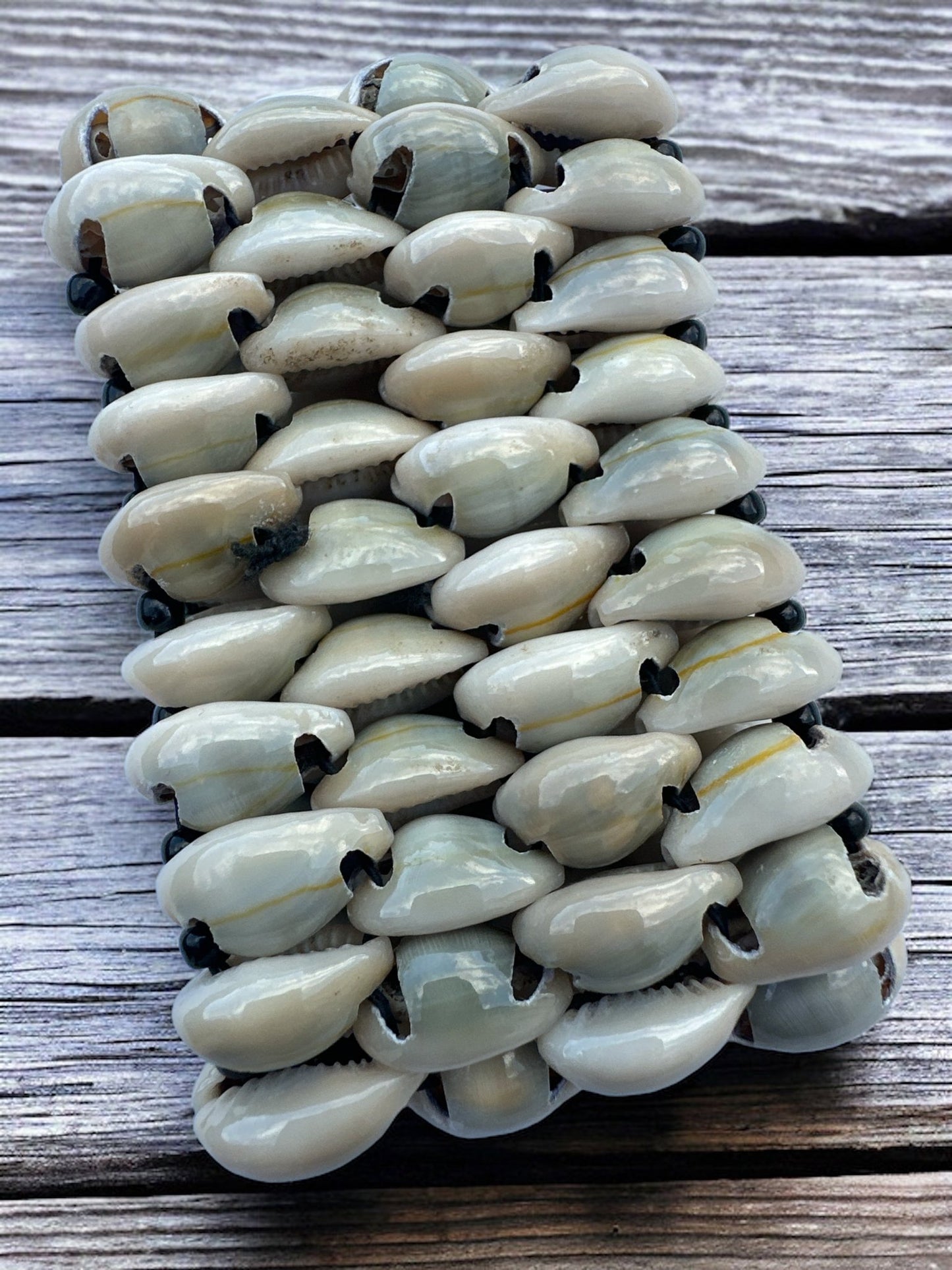 Authentic African four Layered Beaded Cowrie Seashell Bangle Bracelet - Fatisha Boutique