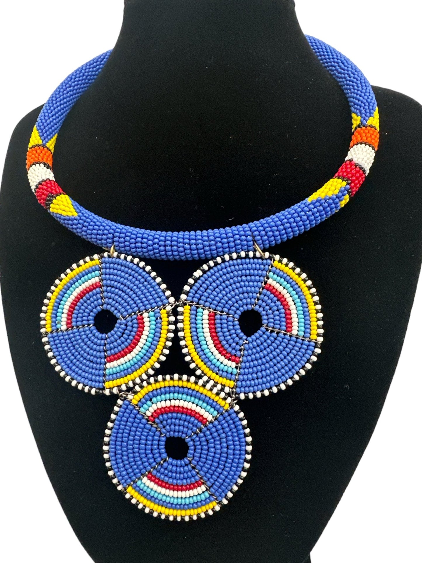 Authentic African Lilac Beaded Pendant Necklace - Fatisha Boutique