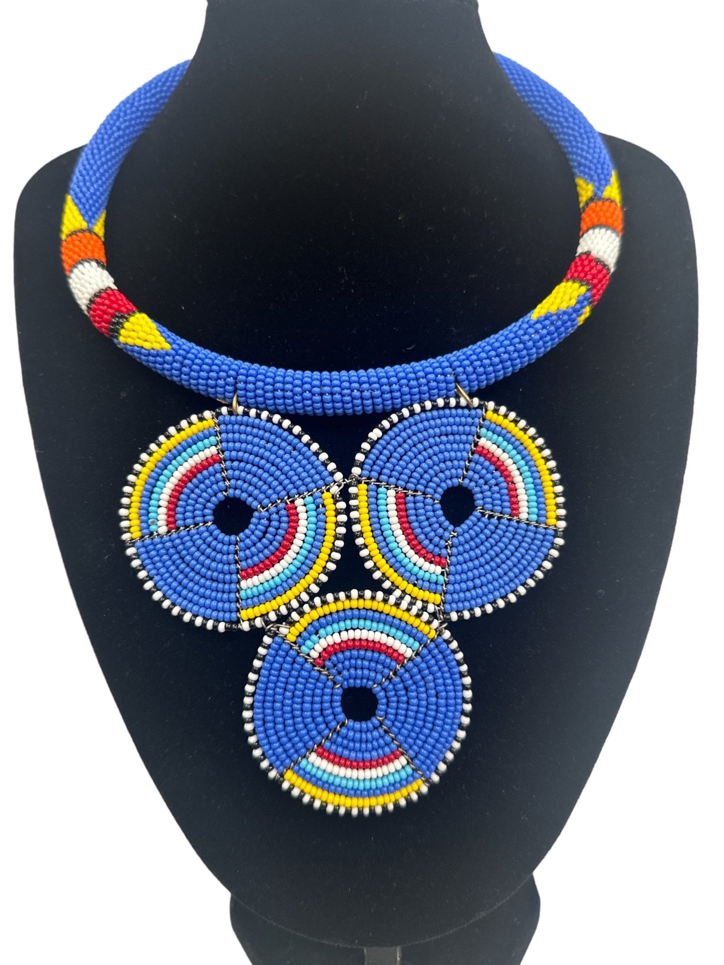 Authentic African Lilac Beaded Pendant Necklace - Fatisha Boutique
