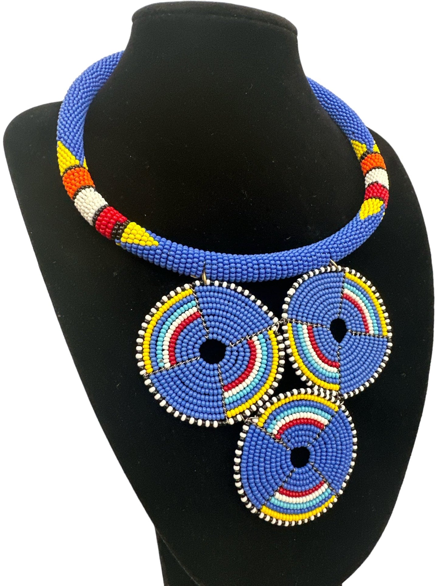 Authentic African Lilac Beaded Pendant Necklace - Fatisha Boutique