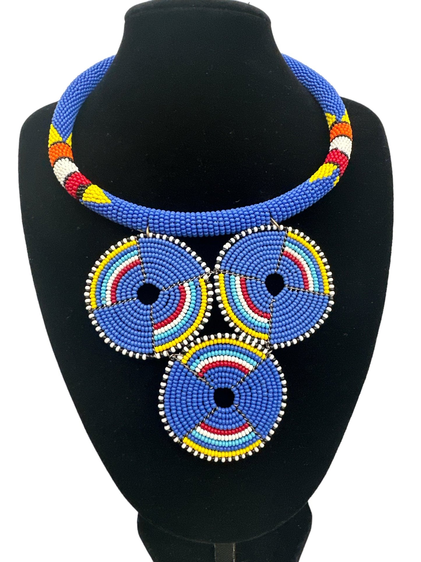 Authentic African Lilac Beaded Pendant Necklace - Fatisha Boutique