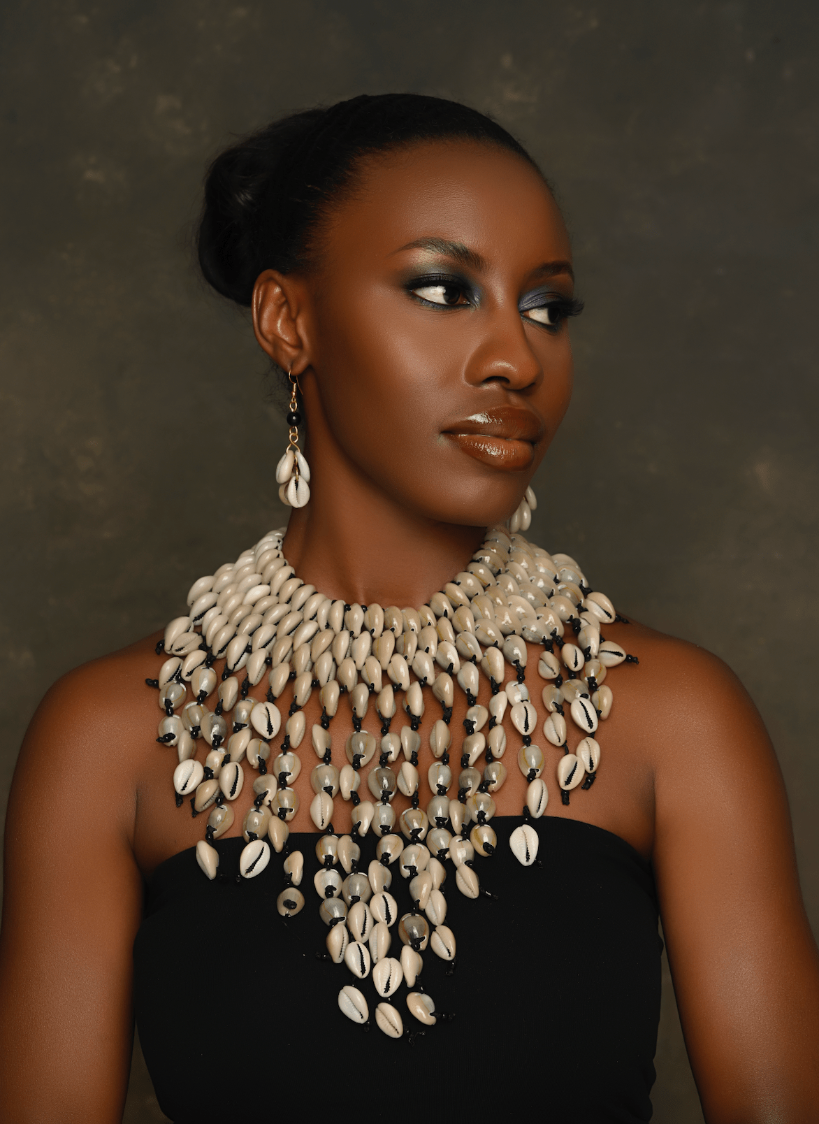 Authentic African Statement Ethnic Cowrie Sea Shell Beaded Tassels Collar Necklace - Fatisha Boutique