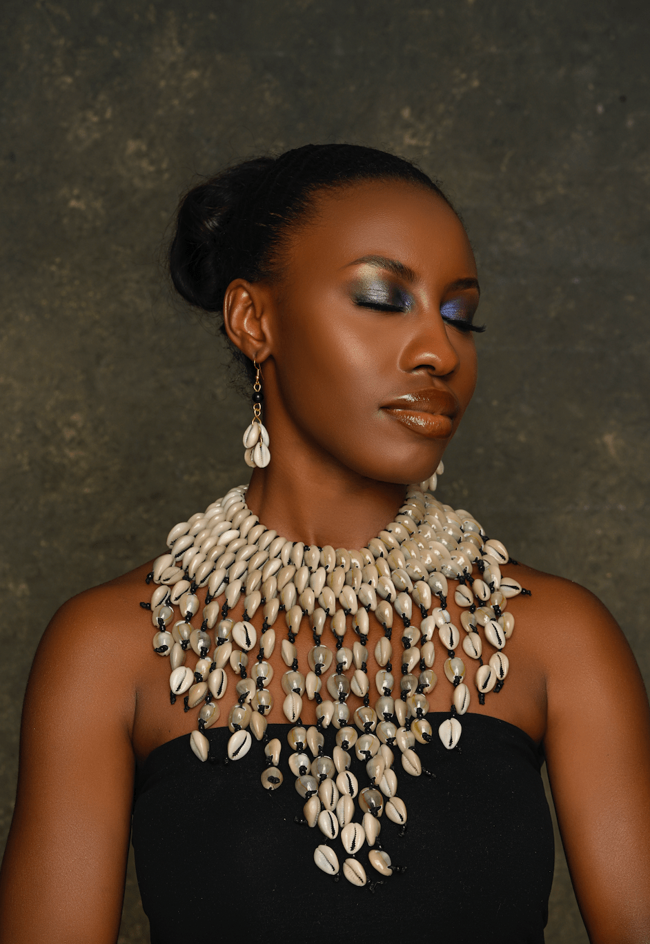Authentic African Statement Ethnic Cowrie Sea Shell Beaded Tassels Collar Necklace - Fatisha Boutique