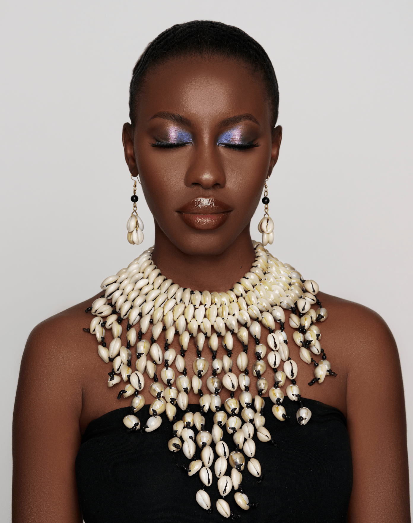 Authentic African Statement Ethnic Cowrie Sea Shell Beaded Tassels Collar Necklace - Fatisha Boutique