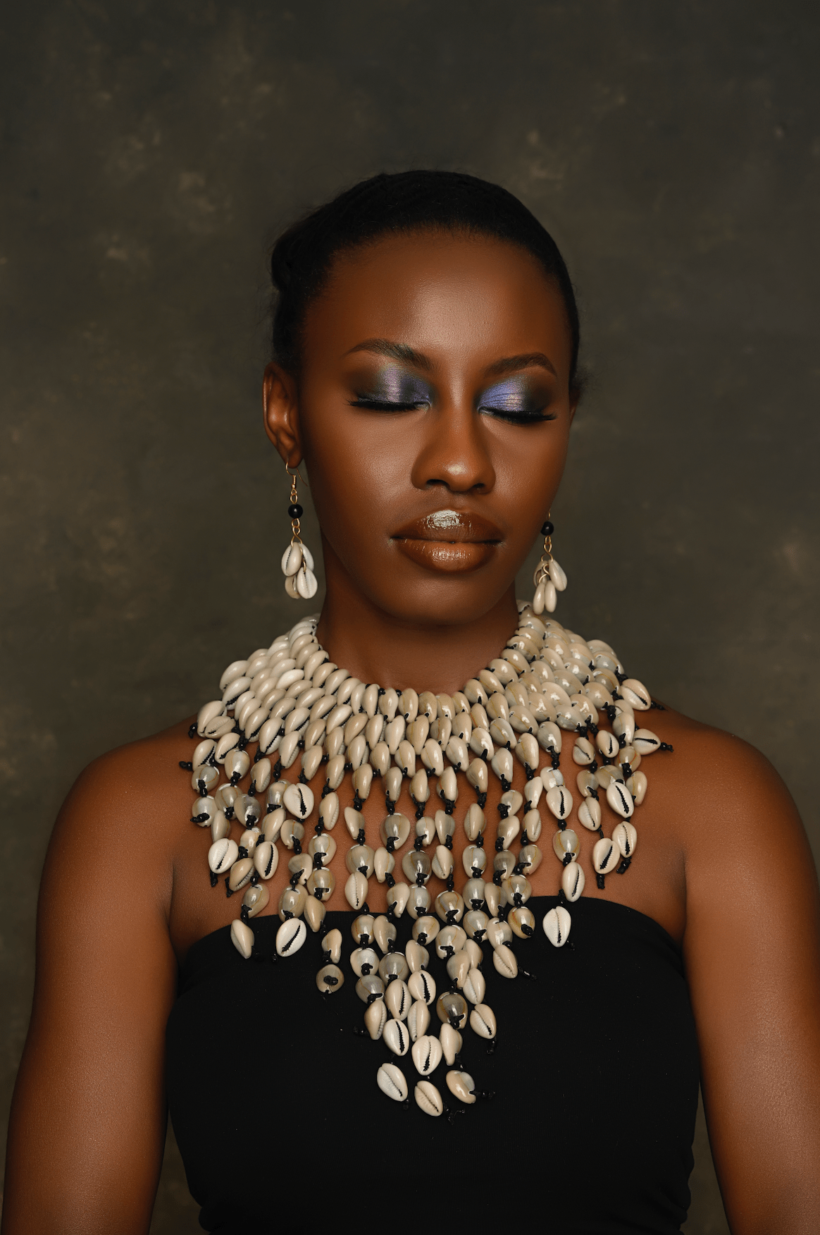 Authentic African Statement Ethnic Cowrie Sea Shell Beaded Tassels Collar Necklace - Fatisha Boutique