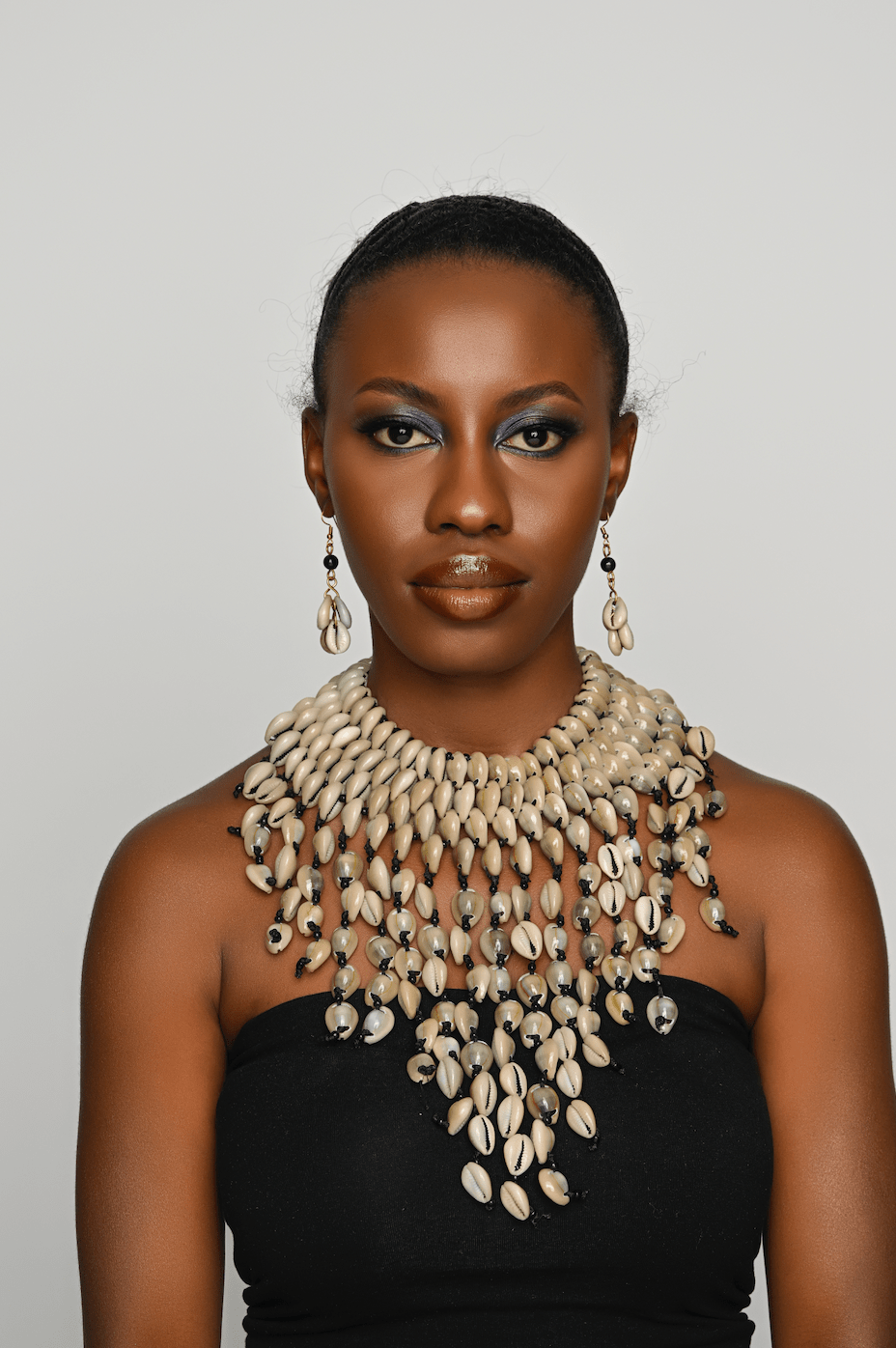Authentic African Statement Ethnic Cowrie Sea Shell Beaded Tassels Collar Necklace - Fatisha Boutique